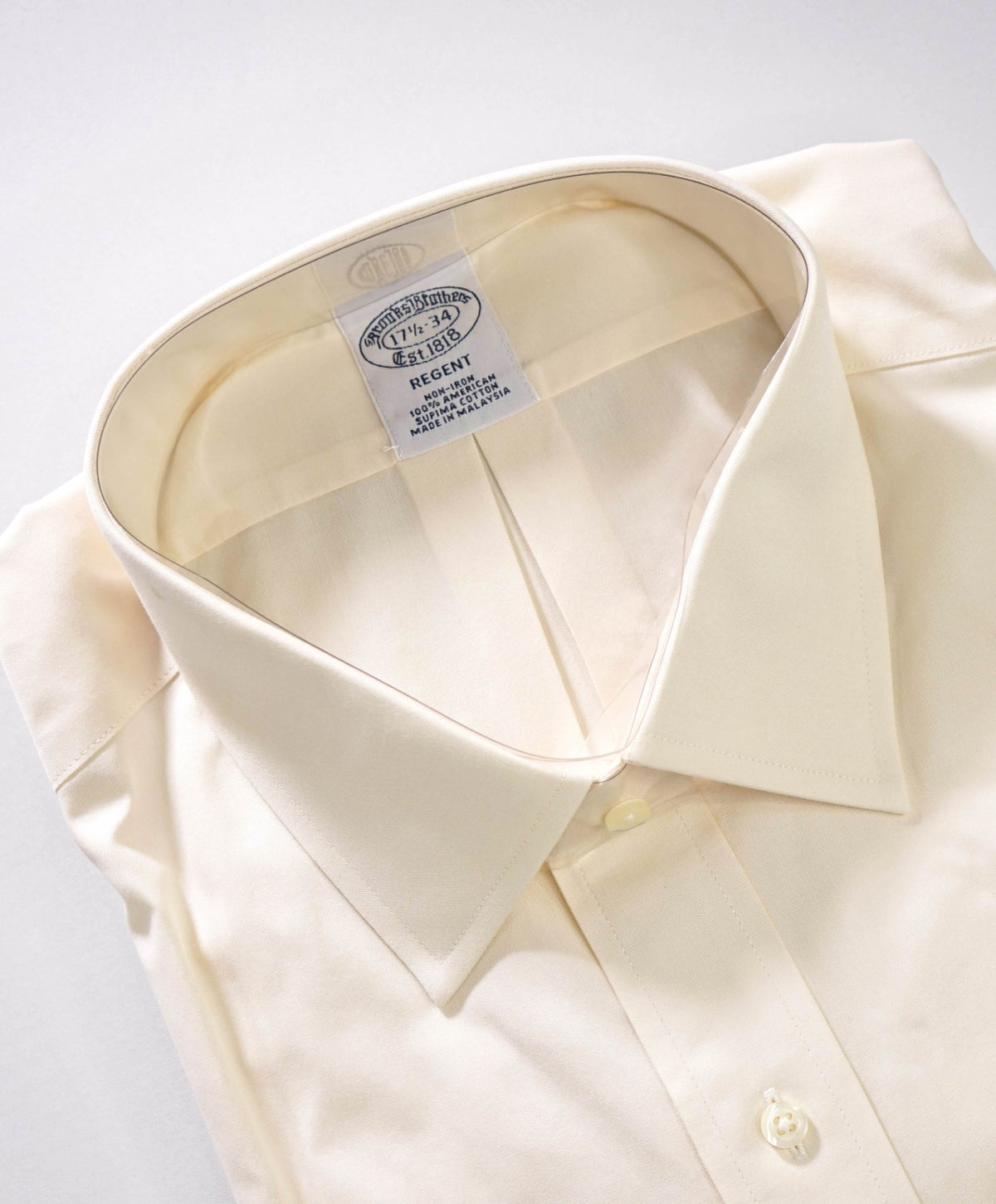 $128 BROOKS BROTHERS - Yellow Non-Iron "REGENT" Shirt - 17.5 - 34