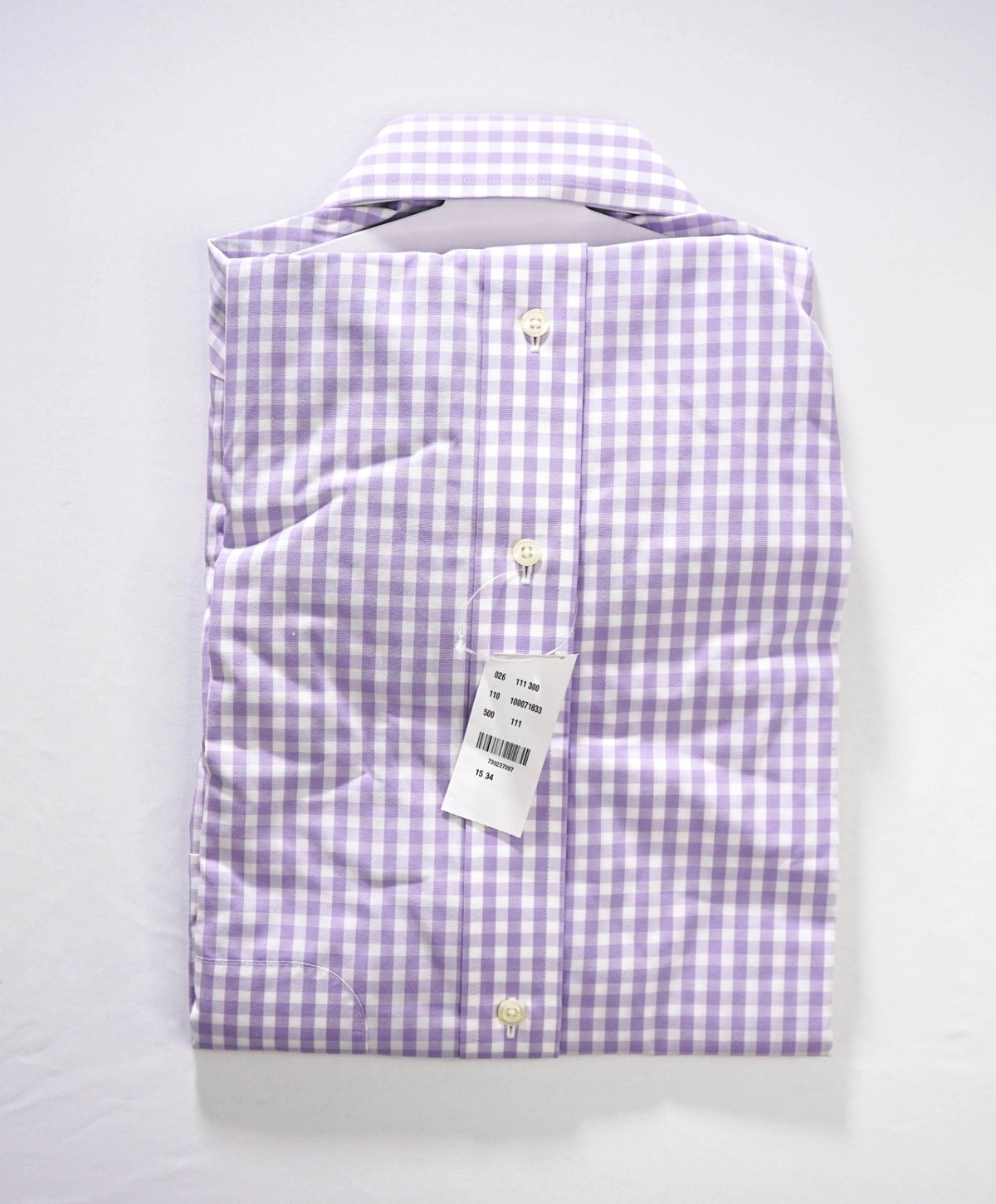$128 BROOKS BROTHERS - Purple Gingham Non-Iron "REGENT" Shirt - 15 - 34