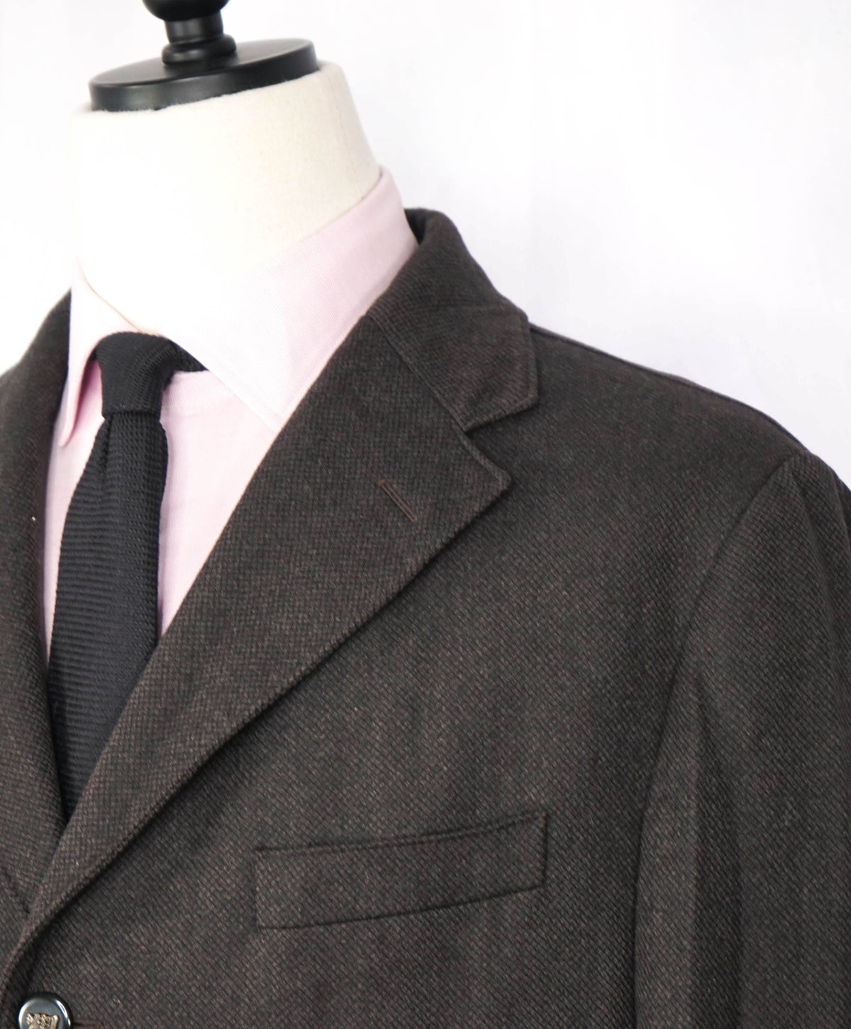 $2,395 CORNELIANI - Brown Birdseye Wool Coat - 42R