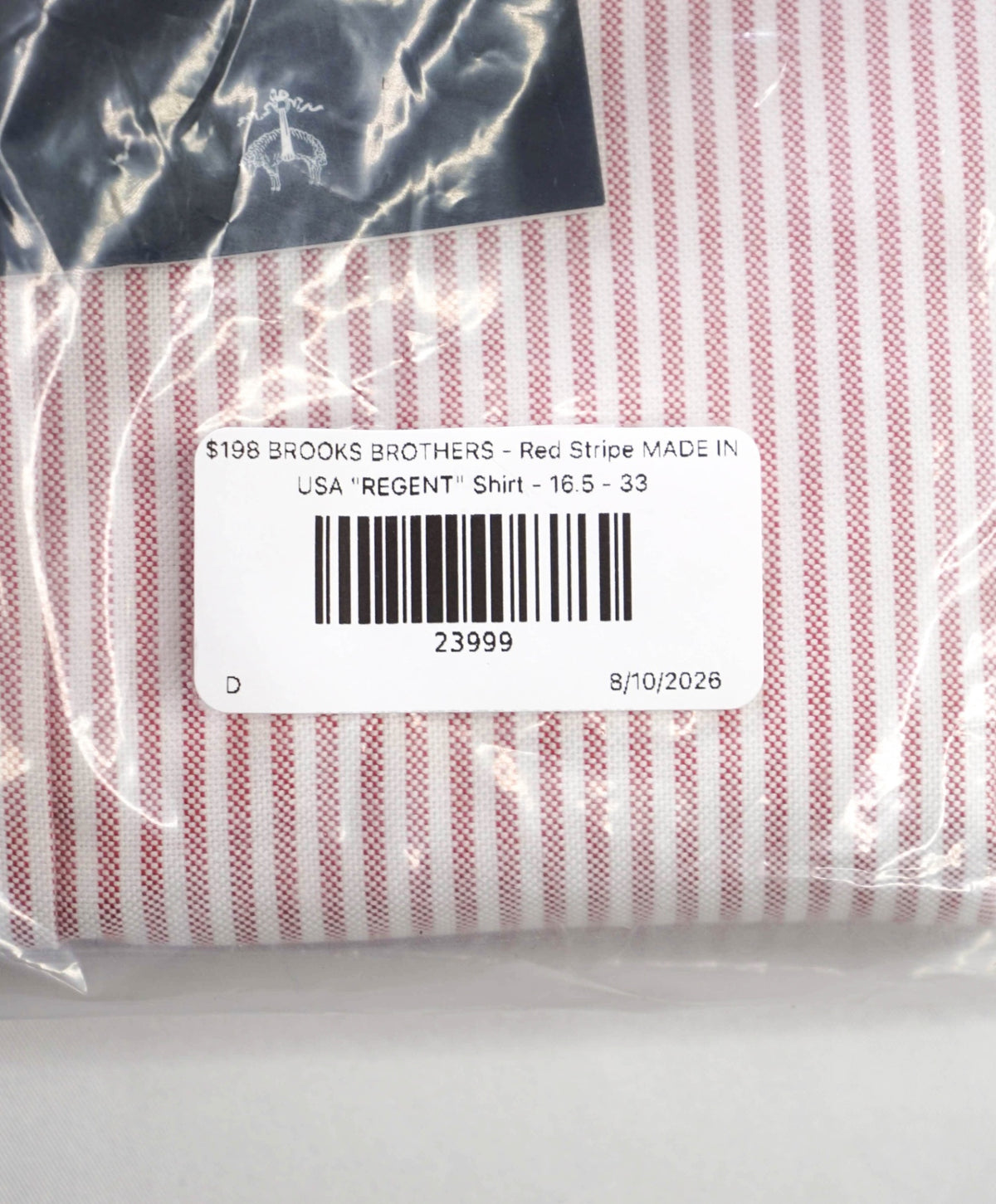 $198 BROOKS BROTHERS - Red Stripe MADE IN USA "REGENT" Shirt - 16.5 - 33