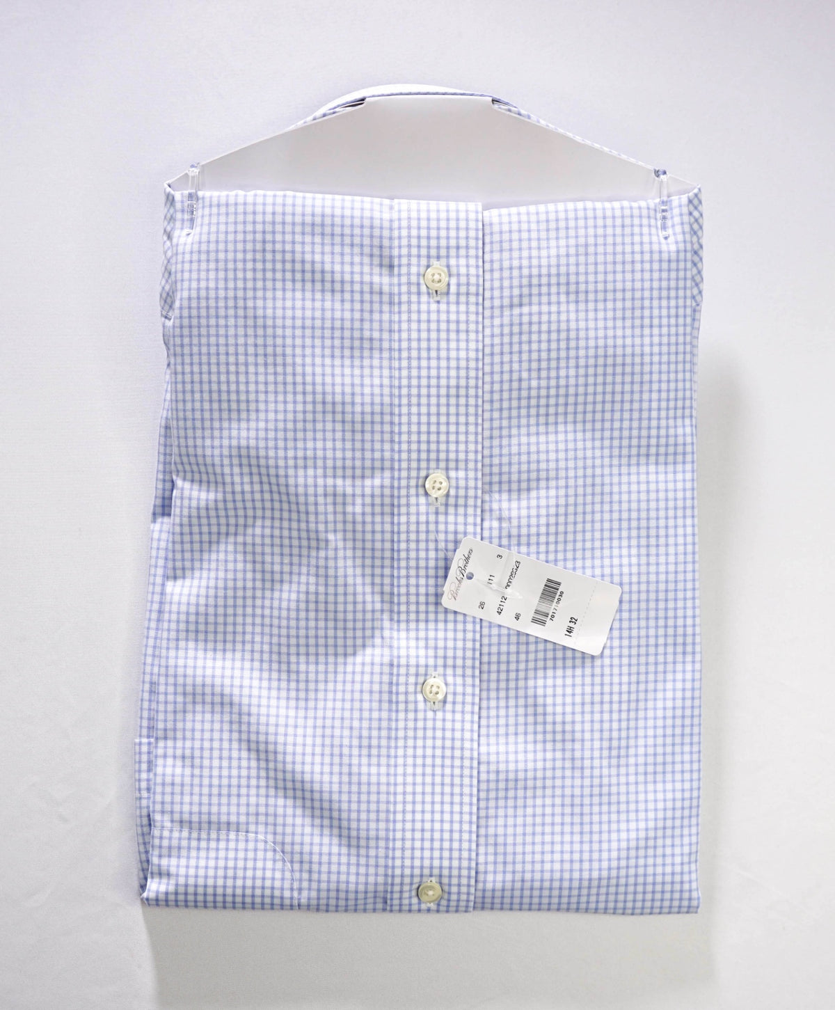 $198 BROOKS BROTHERS - Blue Plaid MADE IN USA "REGENT" Shirt - 17 - 32