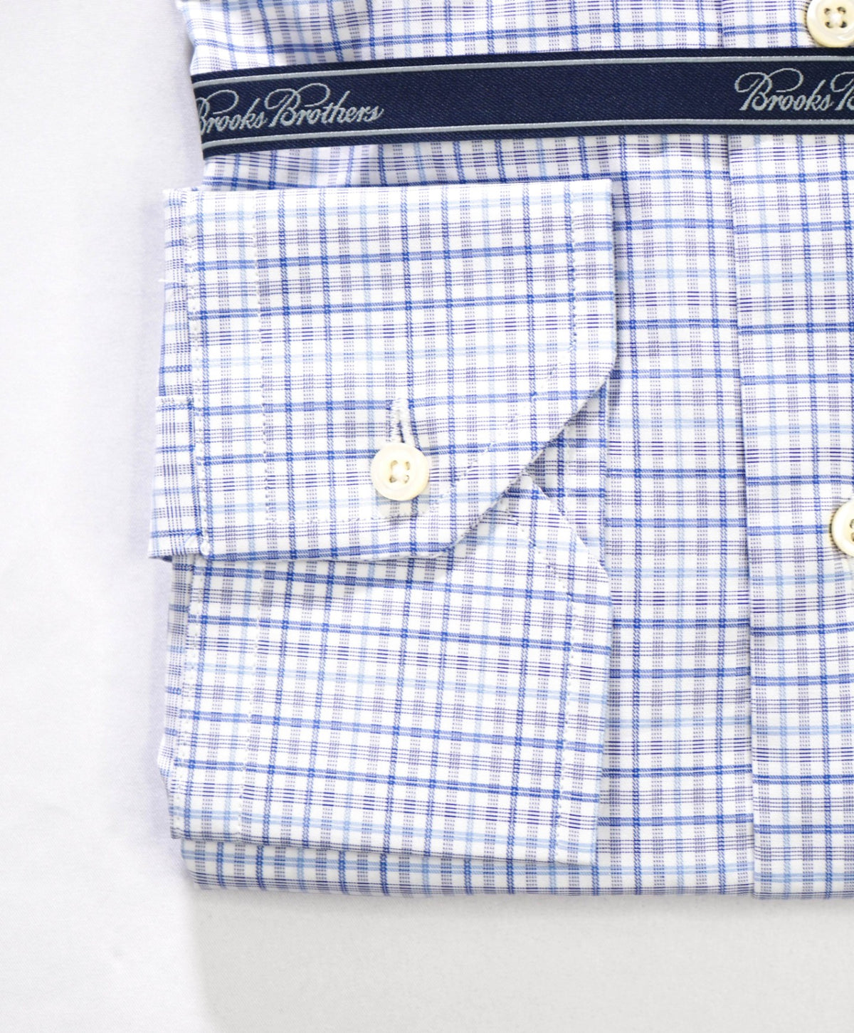 $198 BROOKS BROTHERS - Blue Plaid MADE IN USA "REGENT" Shirt - 16 - 31