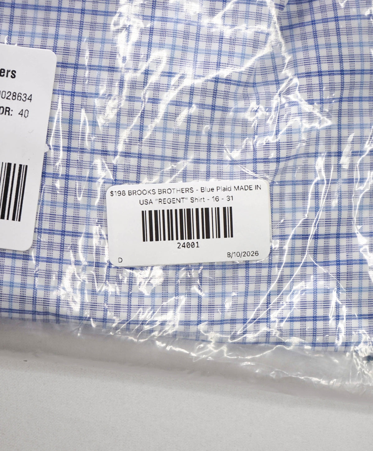$198 BROOKS BROTHERS - Blue Plaid MADE IN USA "REGENT" Shirt - 16 - 31