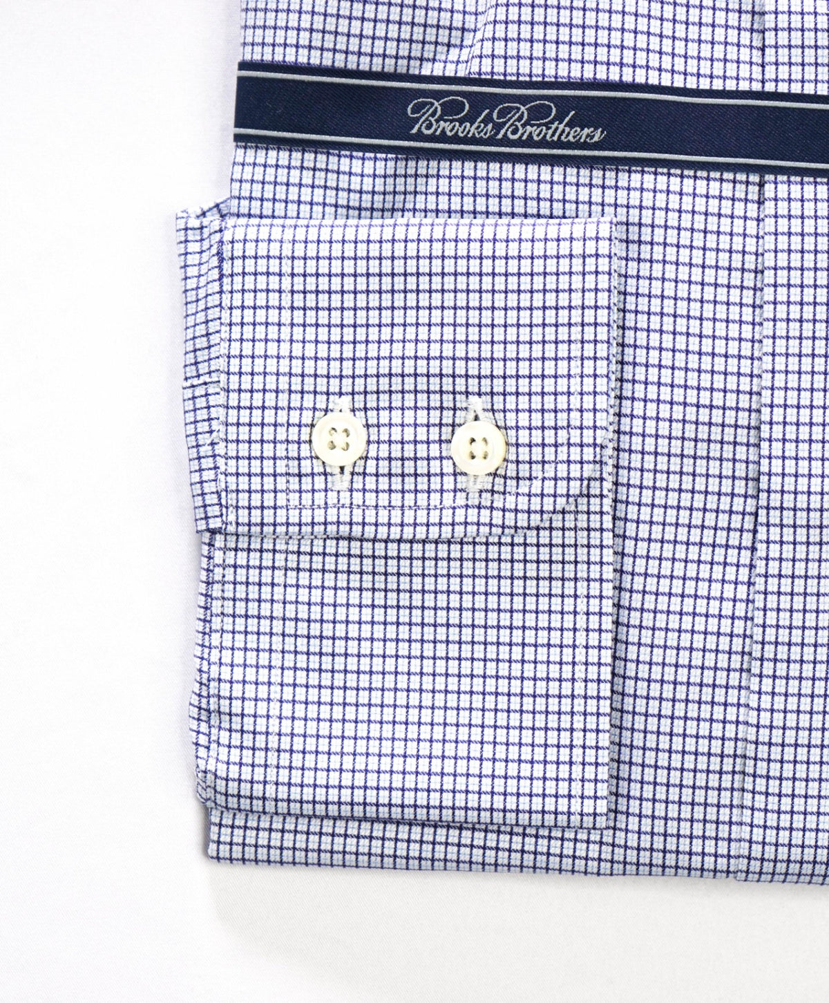 $198 BROOKS BROTHERS - Blue Micro Check MADE IN USA "REGENT" Shirt - 15 - 32
