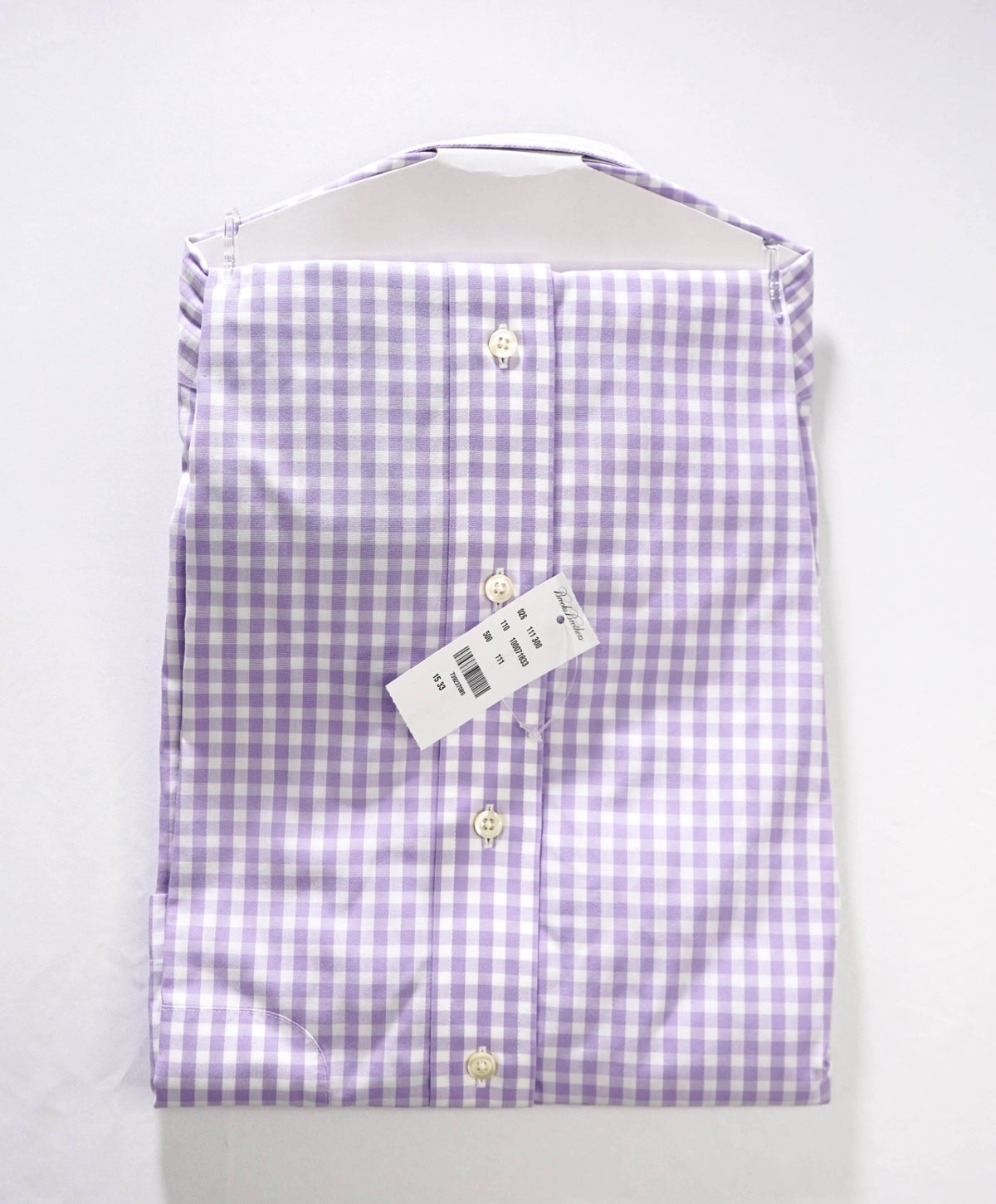 $128 BROOKS BROTHERS - Purple Gingham Non-Iron "REGENT" Shirt - 15 - 33