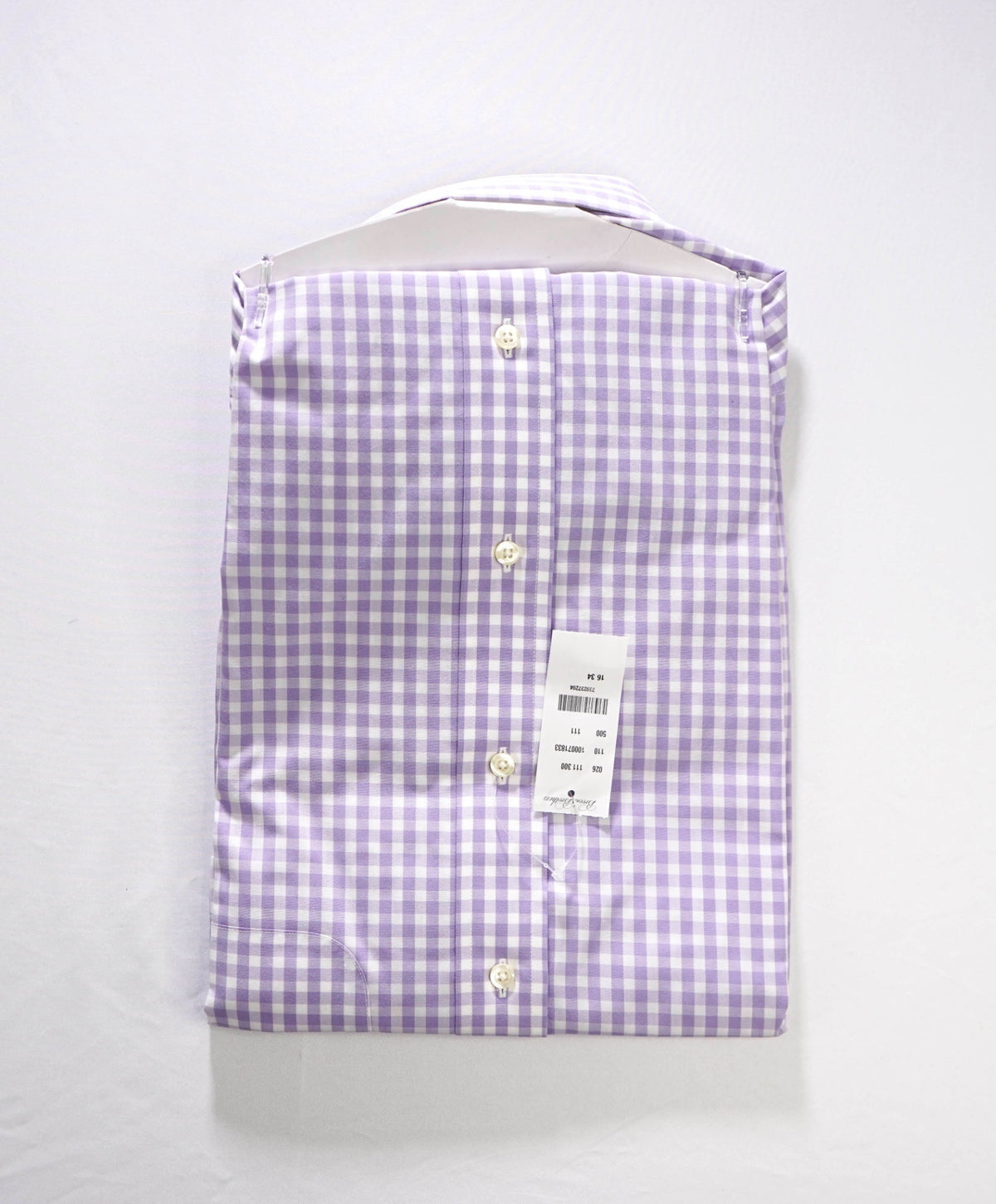 $128 BROOKS BROTHERS - Purple Gingham Non-Iron "REGENT" Shirt - 16 - 34