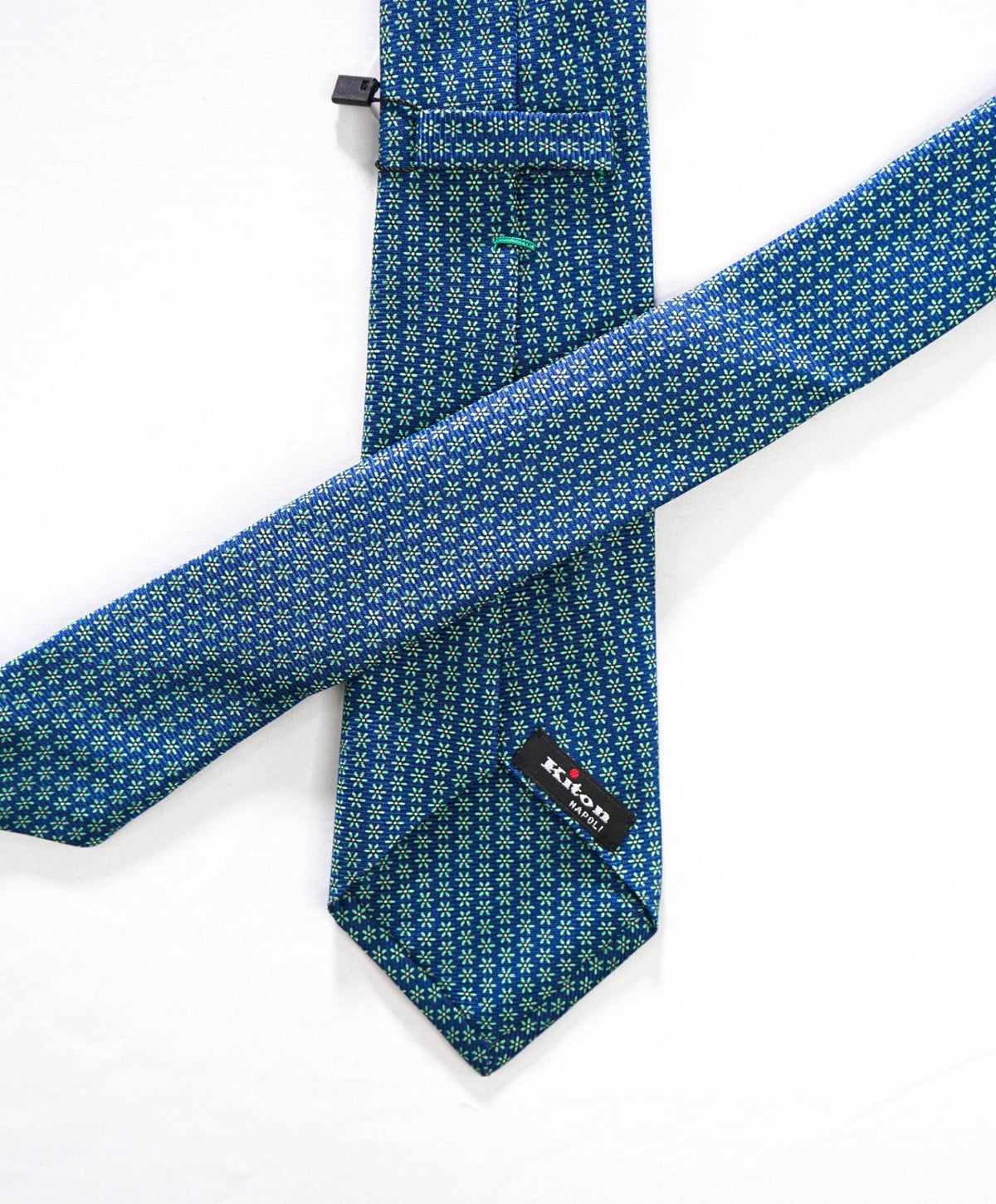 $290 KITON - Blue Micro Floral Silk - 3.25" Tie