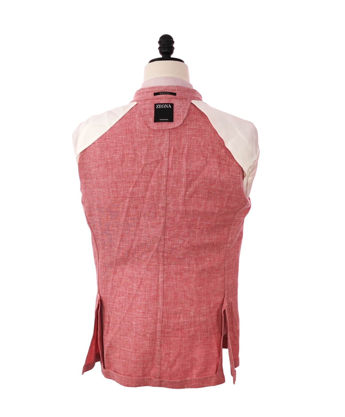 $3,750 ZEGNA - Pink Linen/Wool/Silk Crossover Blazer - 42R