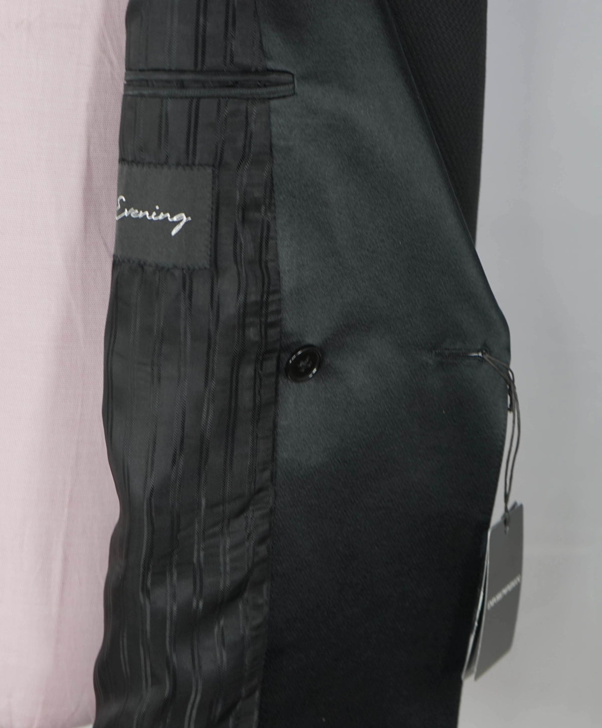 $2,495 EMPORIO ARMANI - Black Double Breasted Tuxedo - 44R