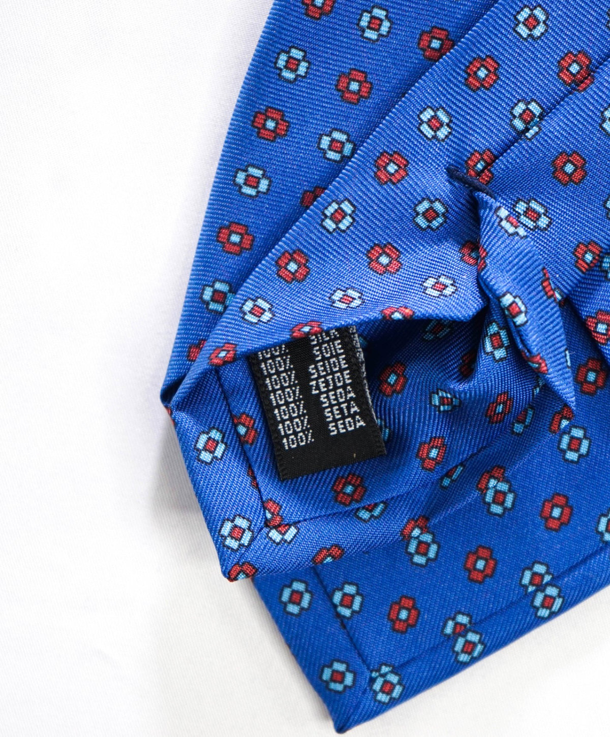 $225 PAUL STUART - Blue Geometric Silk - 3.25" Tie