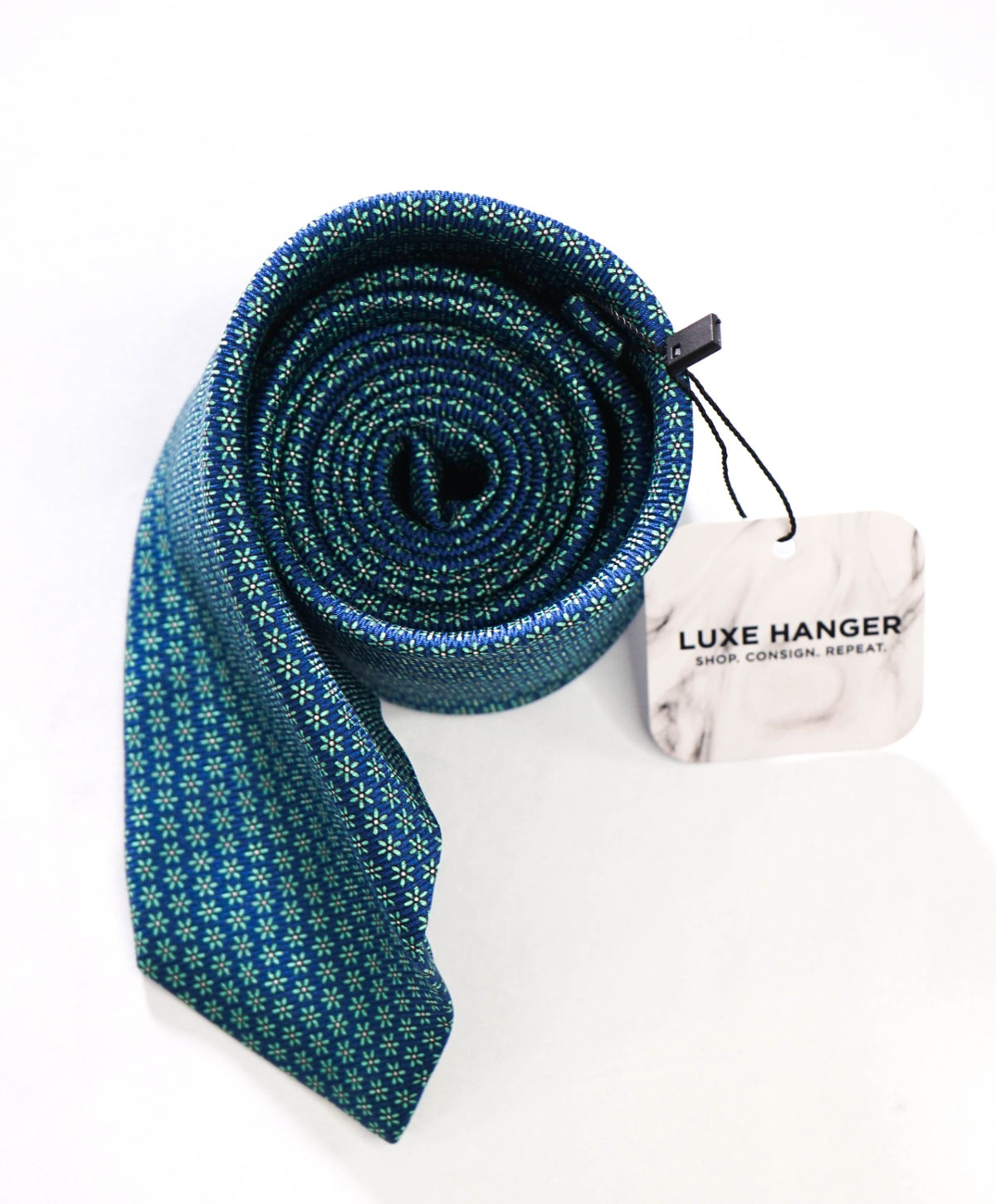 $290 KITON - Blue Micro Floral Silk - 3.25" Tie