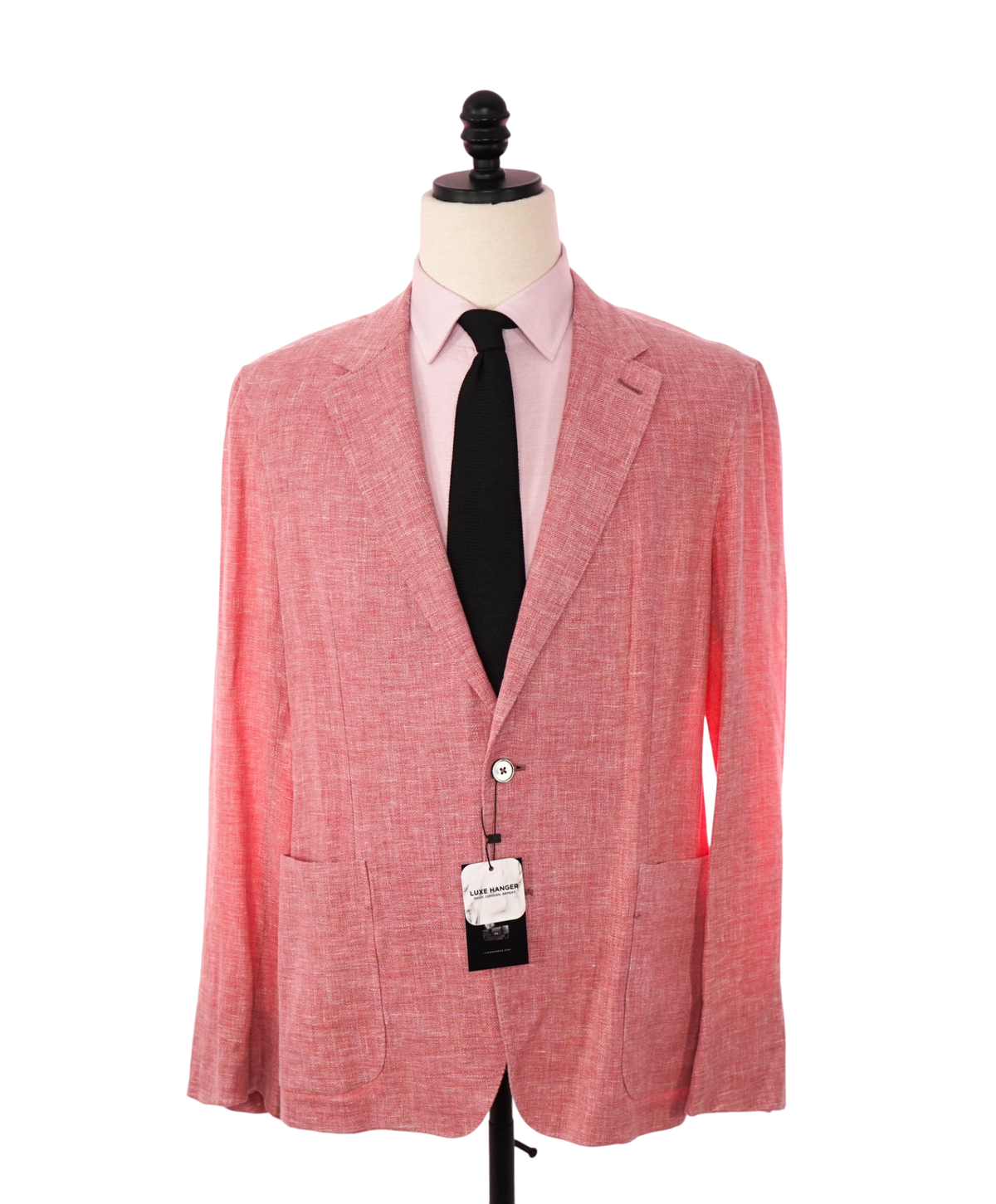 $3,750 ZEGNA - Pink Linen/Wool/Silk Crossover Blazer - 42R