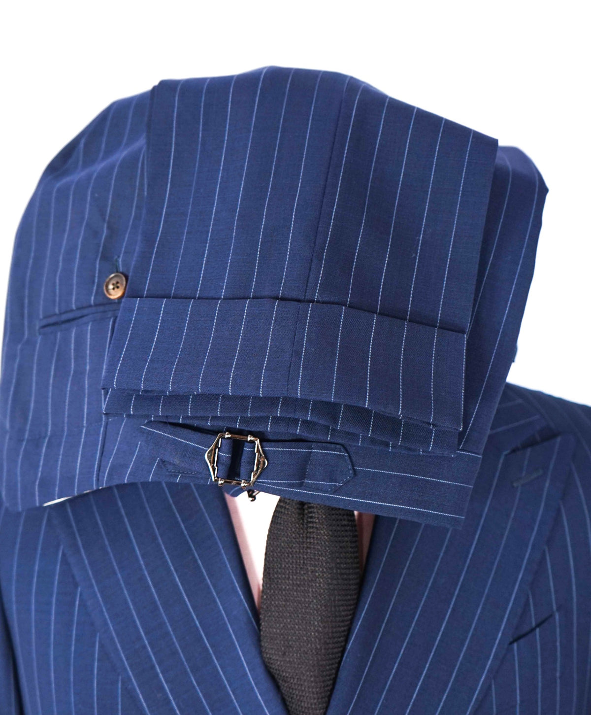 $1,199 SUITSUPPLY - Navy Pinstripe Wool Double Breasted Suit - 32R US