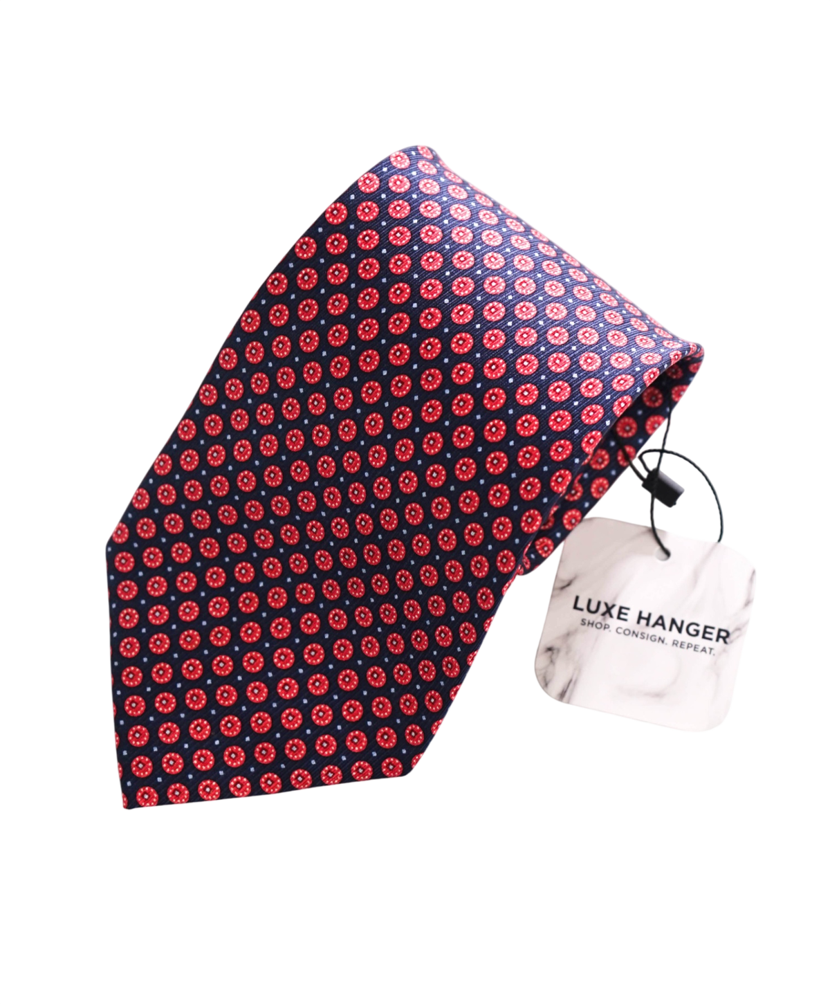 FORSYTH OF CANADA - Printed Silk Navy/Red Silk - 3.75" Tie