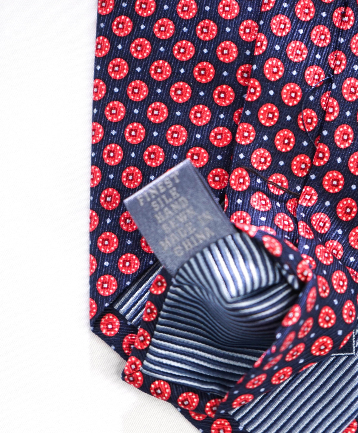 FORSYTH OF CANADA - Printed Silk Navy/Red Silk - 3.75" Tie