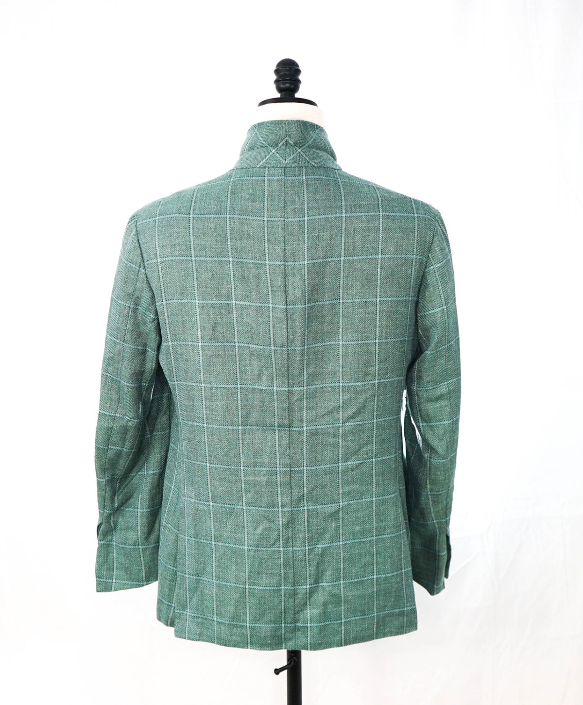 $2,095 CANALI Kei - Green Plaid Wool/Silk/Linen Blazer - 42R