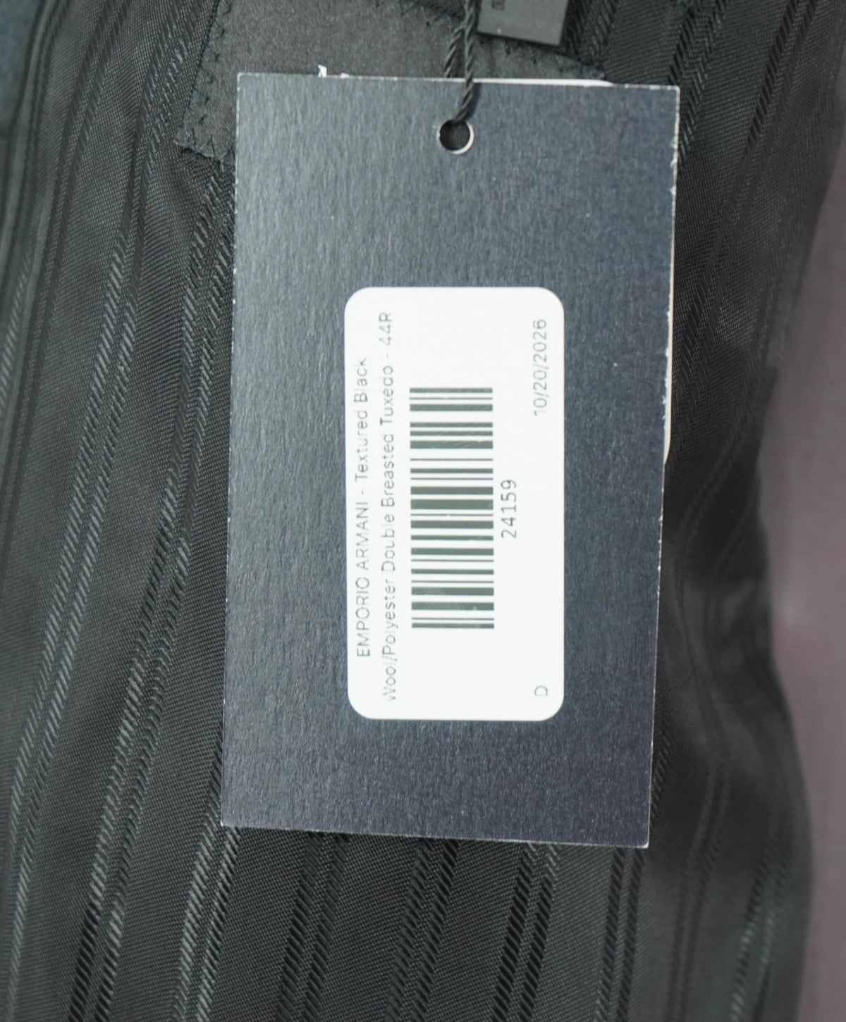 $2,495 EMPORIO ARMANI - Black Double Breasted Tuxedo - 44R