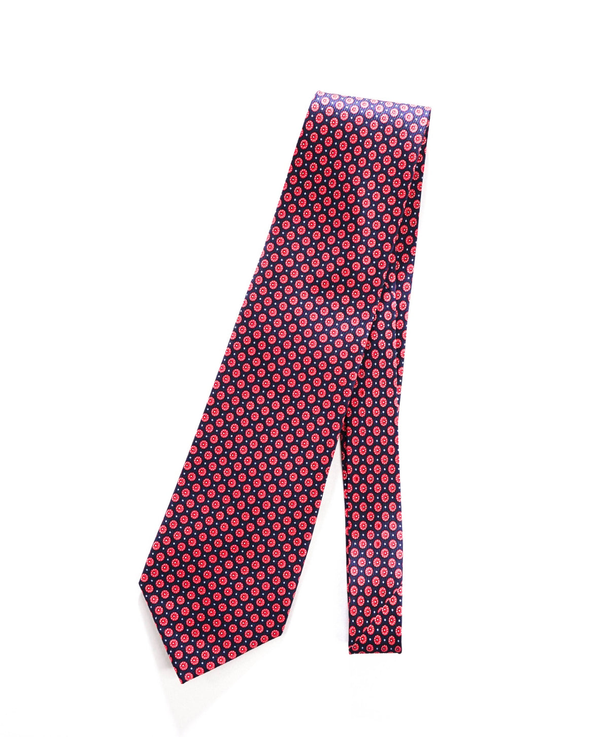 FORSYTH OF CANADA - Printed Silk Navy/Red Silk - 3.75" Tie