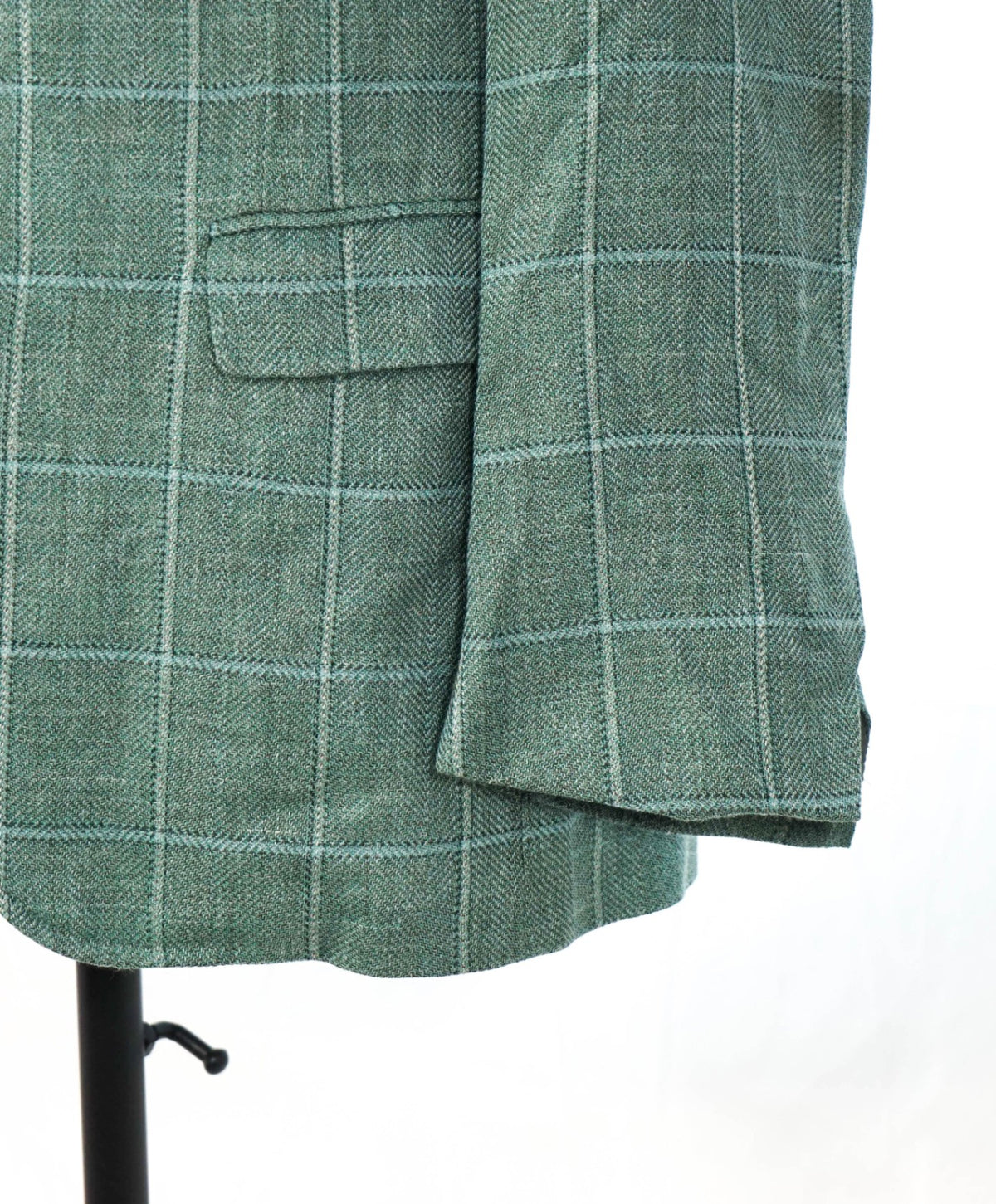 $2,095 CANALI Kei - Green Plaid Wool/Silk/Linen Blazer - 42R