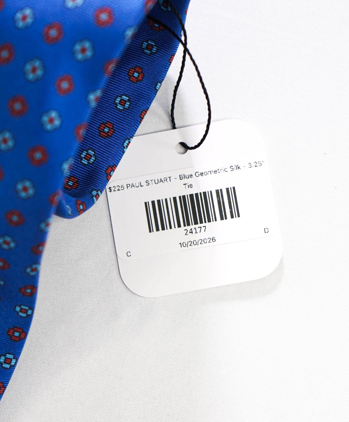 $225 PAUL STUART - Blue Geometric Silk - 3.25" Tie