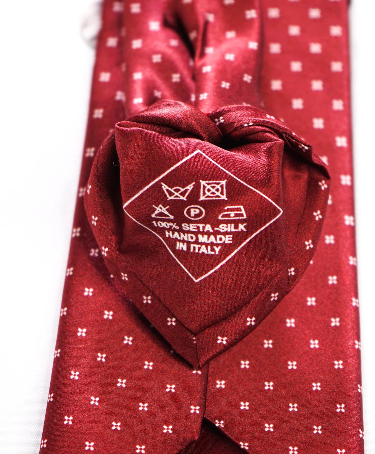 $395 BRIONI - Red Micro Geometric Silk - 3" Tie