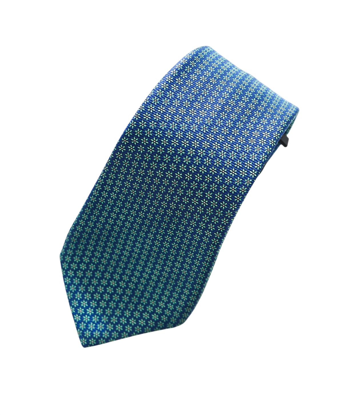 $290 KITON - Blue Micro Floral Silk - 3.25" Tie