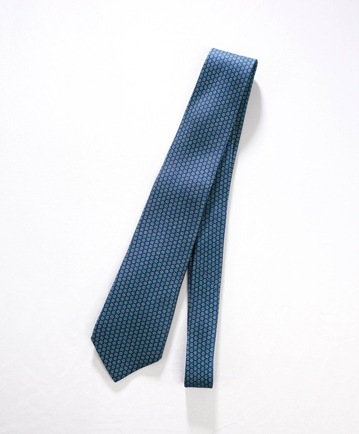 $290 KITON - Blue Micro Floral Silk - 3.25" Tie