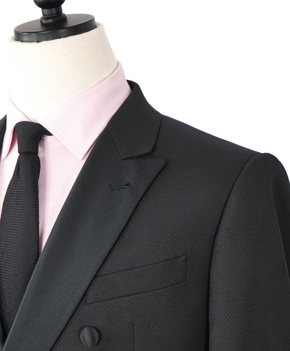 $2,495 EMPORIO ARMANI - Black Double Breasted Tuxedo - 44R