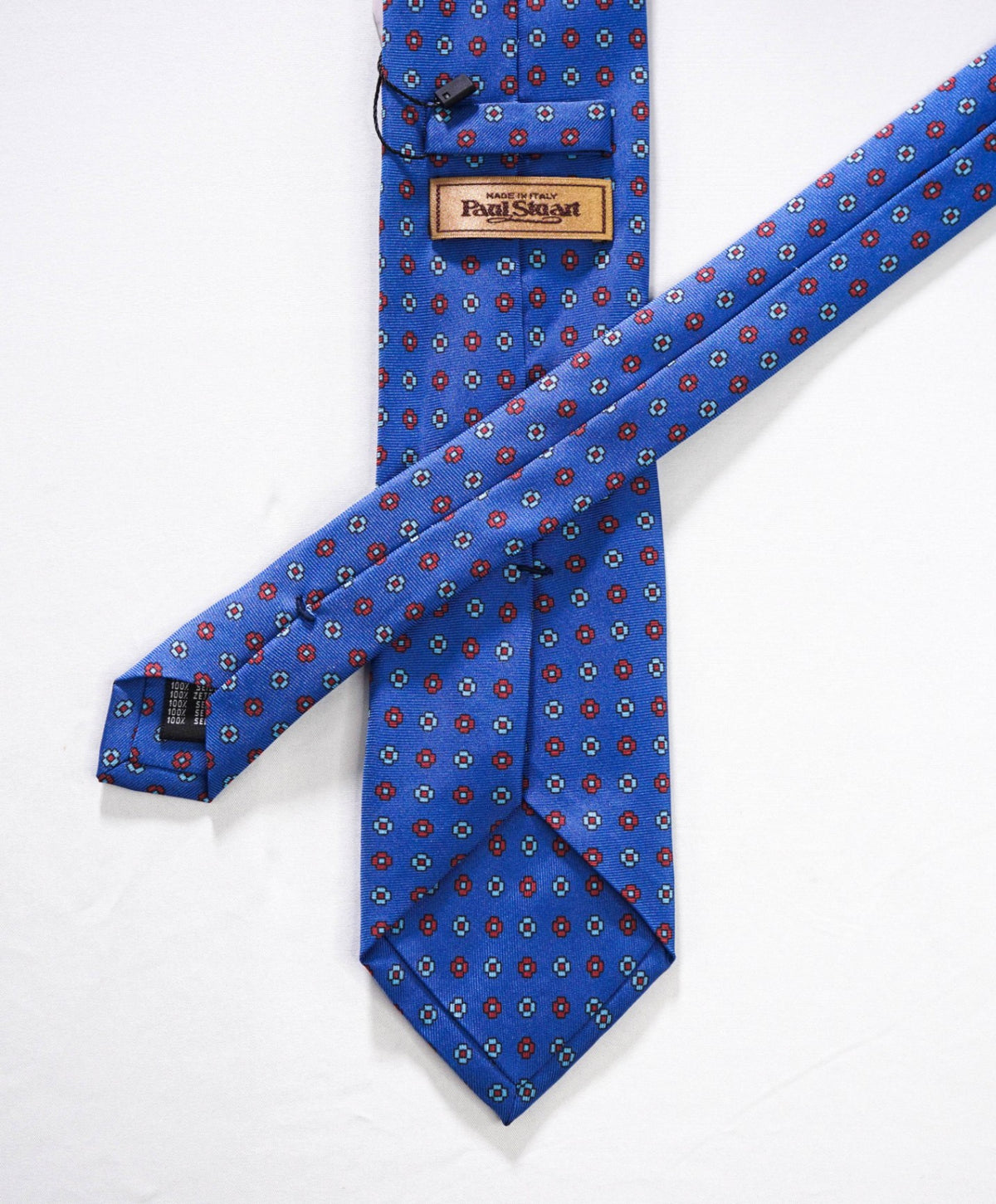 $225 PAUL STUART - Blue Geometric Silk - 3.25" Tie