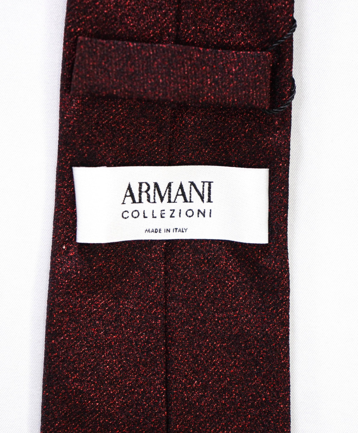 $245 ARMANI COLLEZIONI - Red Textured Silk/Wool - 2.75" Tie
