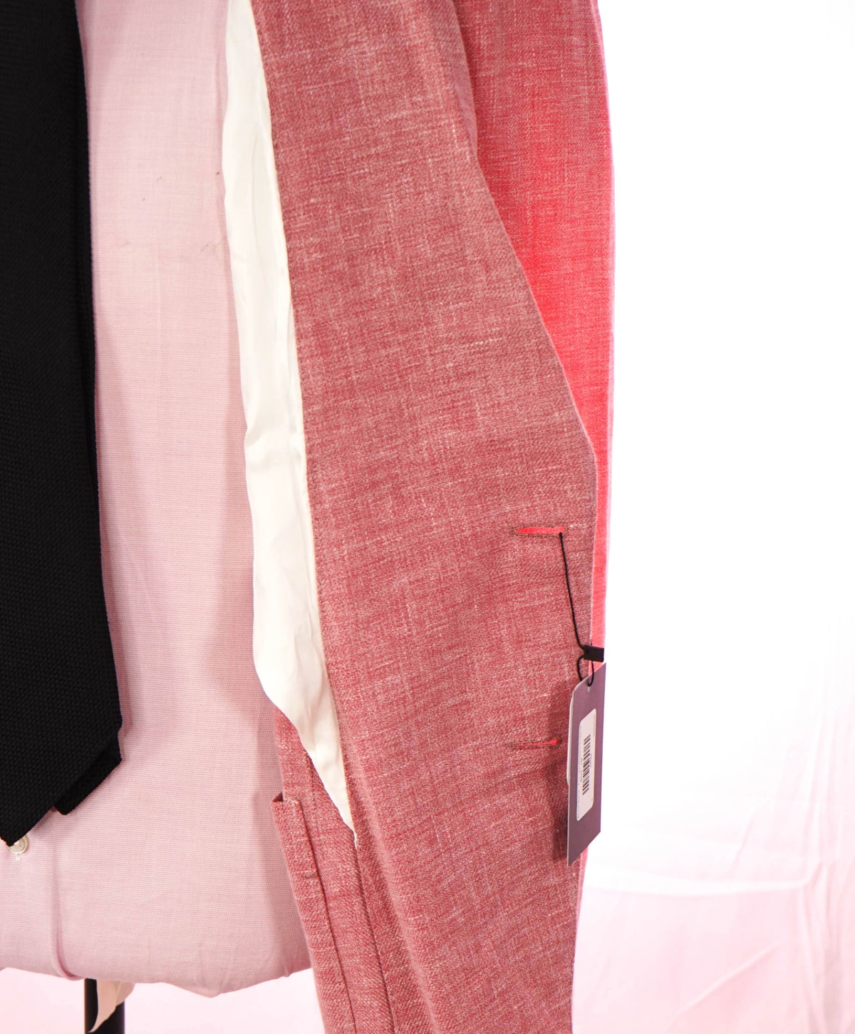 $3,750 ZEGNA - Pink Linen/Wool/Silk Crossover Blazer - 42R