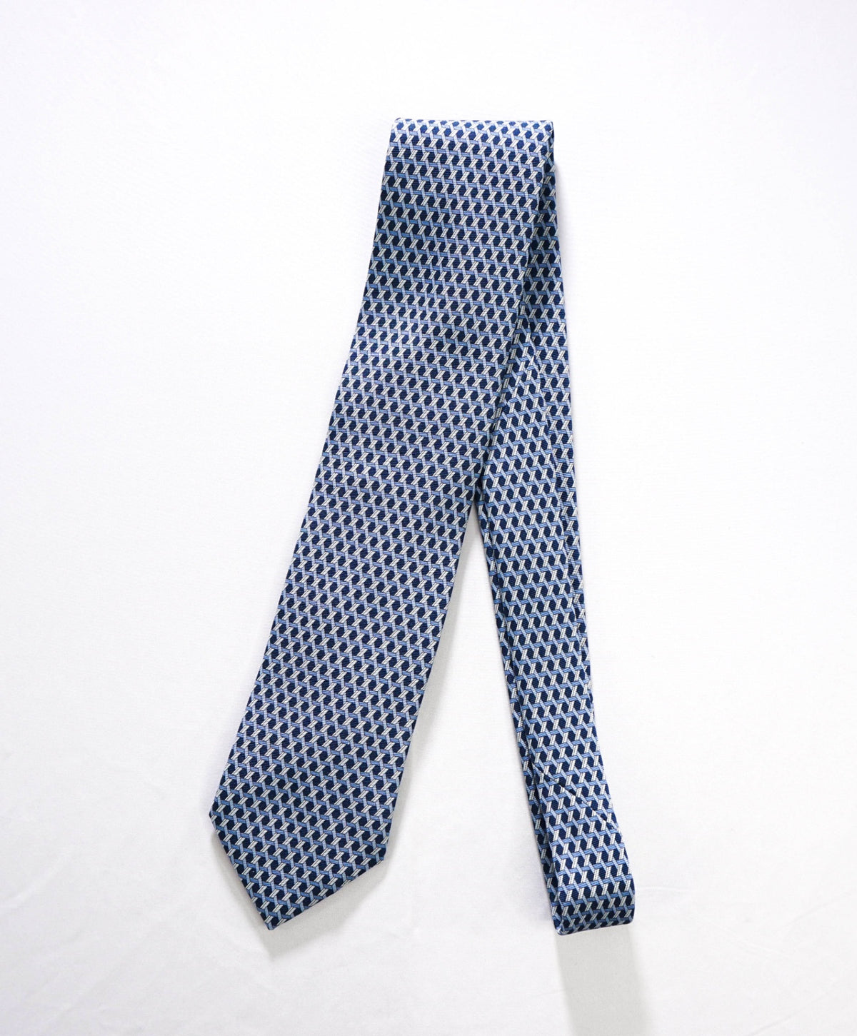 $395 BRIONI - Blue Geometric Silk - 3" Tie