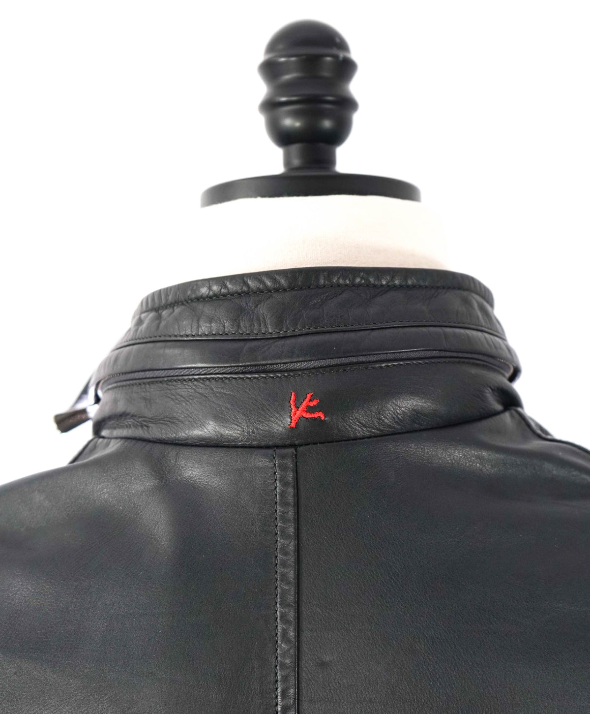 $7,000 ISAIA - Black Leather Jacket - 40R