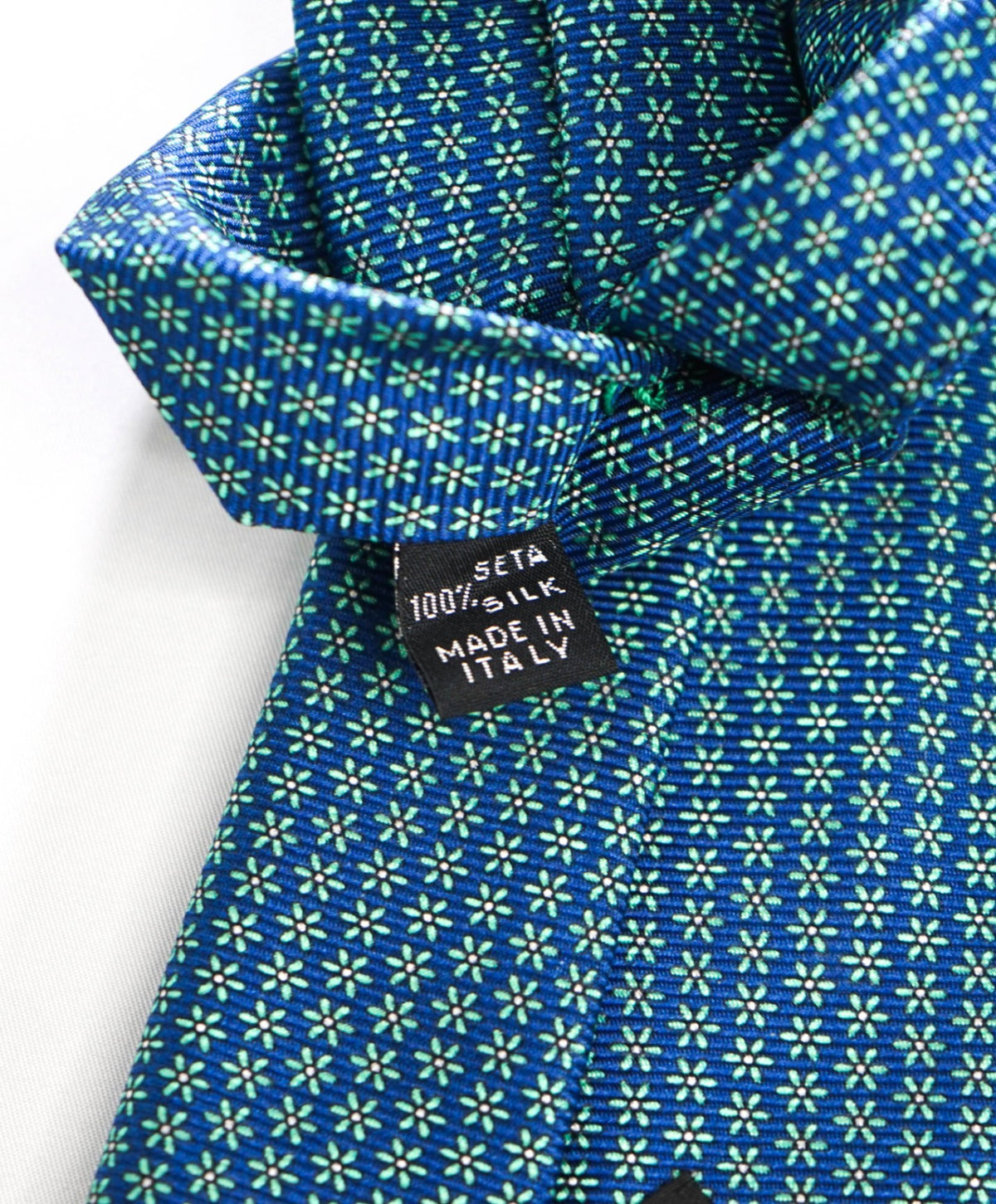 $290 KITON - Blue Micro Floral Silk - 3.25" Tie