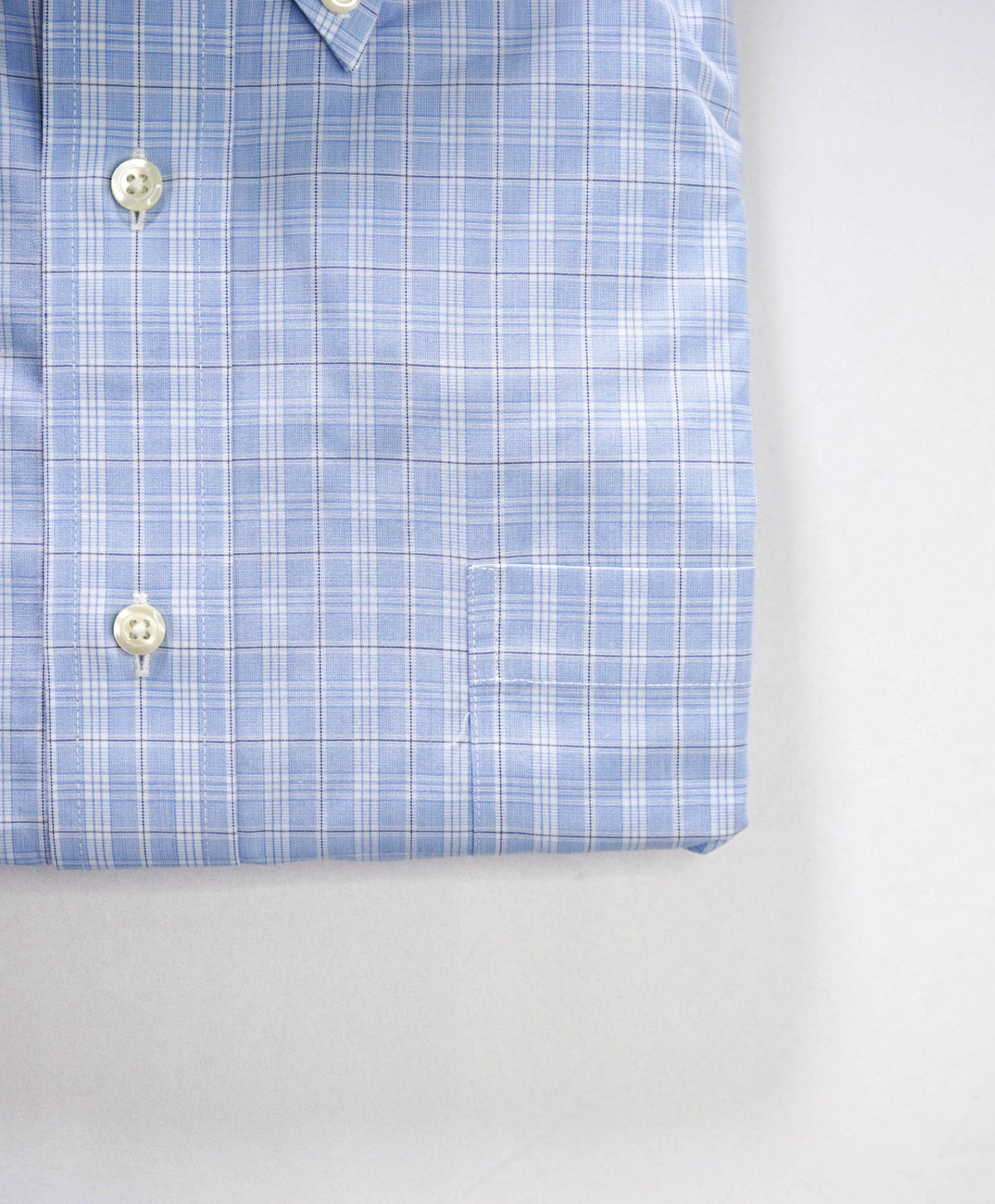 $128 BROOKS BROTHERS - Blue Plaid Non-Iron "REGENT" Shirt - 16.5 - 34