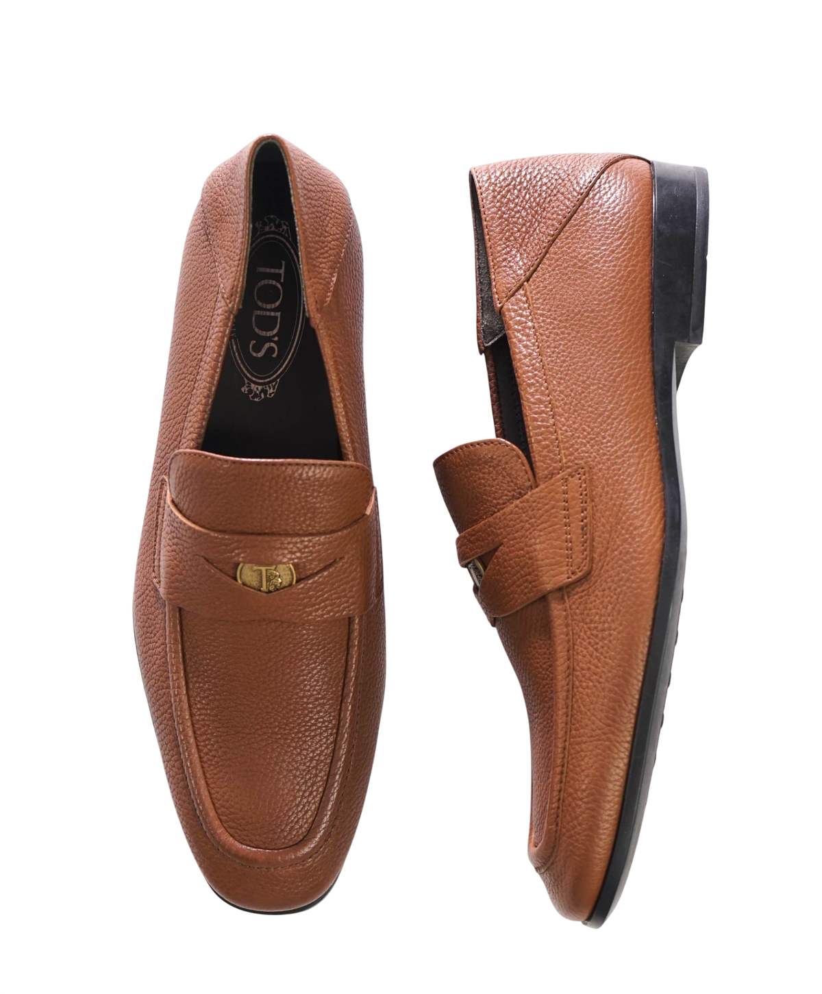$1,095 TOD's - Brown Pebble Leather Penny Loafers - US 8.5 (7.5UK)