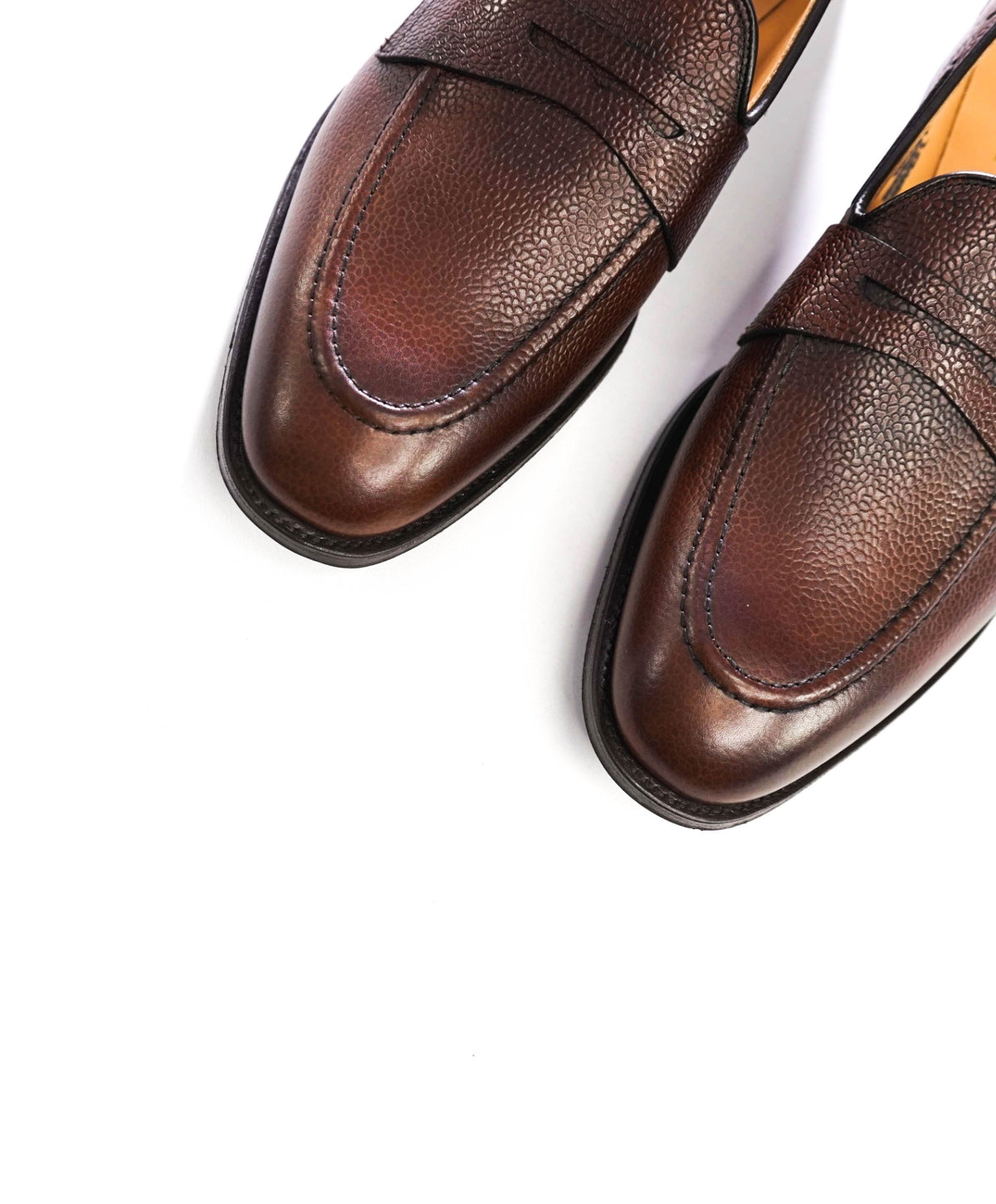 $920 CHURCH'S - Brown Pebble Leather Loafers - US 13 (12UK)