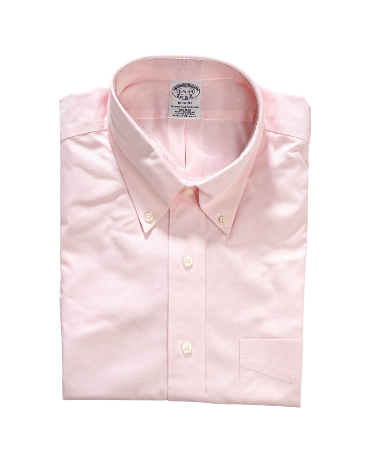 $128 BROOKS BROTHERS - Pink Non-Iron "REGENT" Shirt - 16.5 - 34