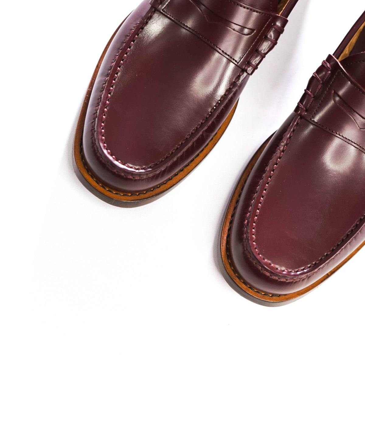$895 FERRAGAMO - Burgundy Leather "RICCARDO" Loafers - 9 D
