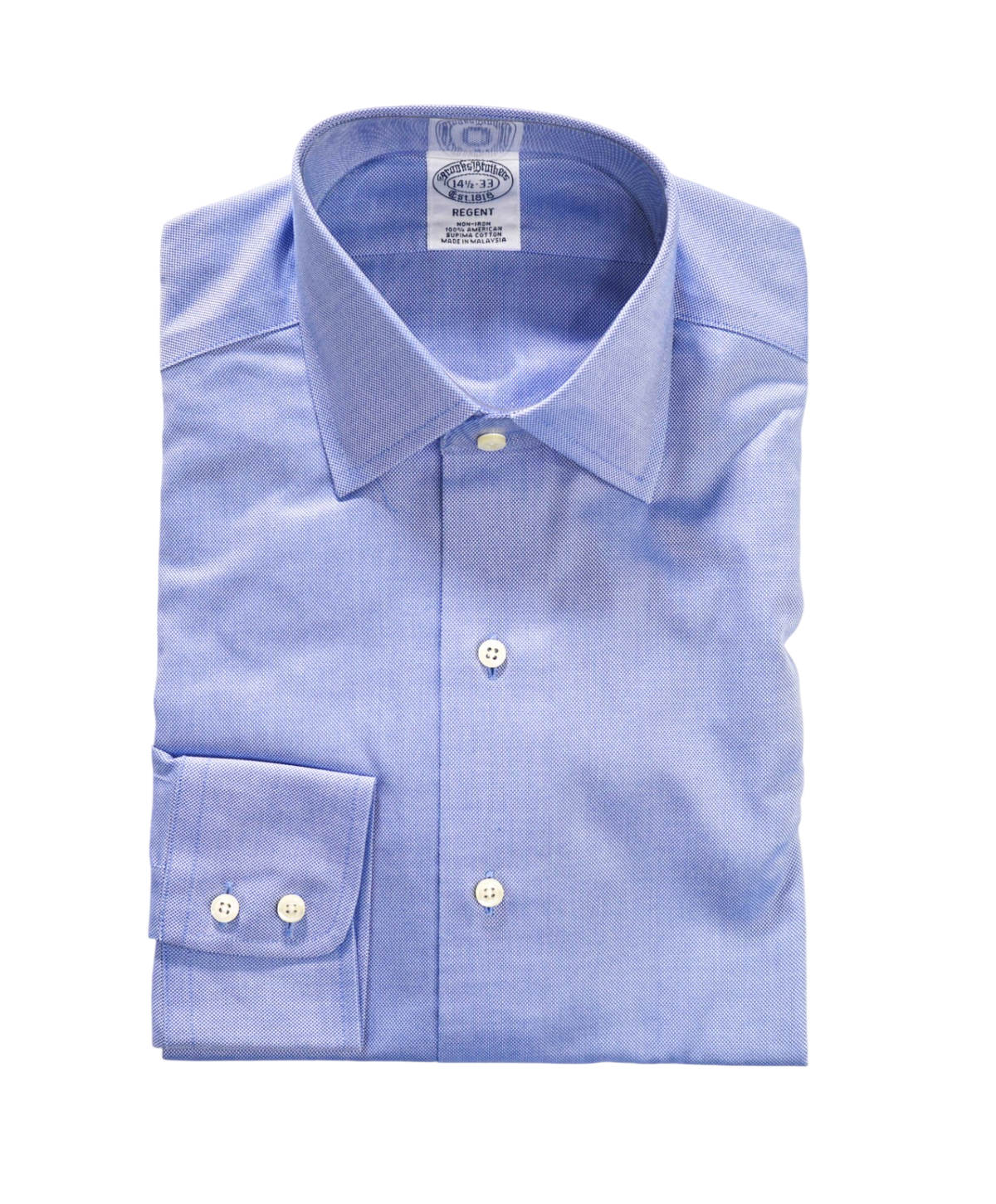$128 BROOKS BROTHERS - Blue Non-Iron "REGENT" Oxford Shirt - 14.5 - 33