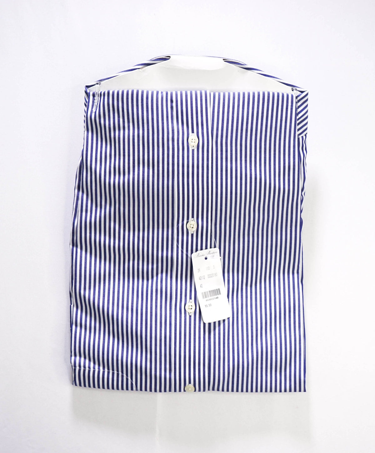 $128 BROOKS BROTHERS - Blue Stripe Non-Iron "REGENT" Shirt - 15 - 33
