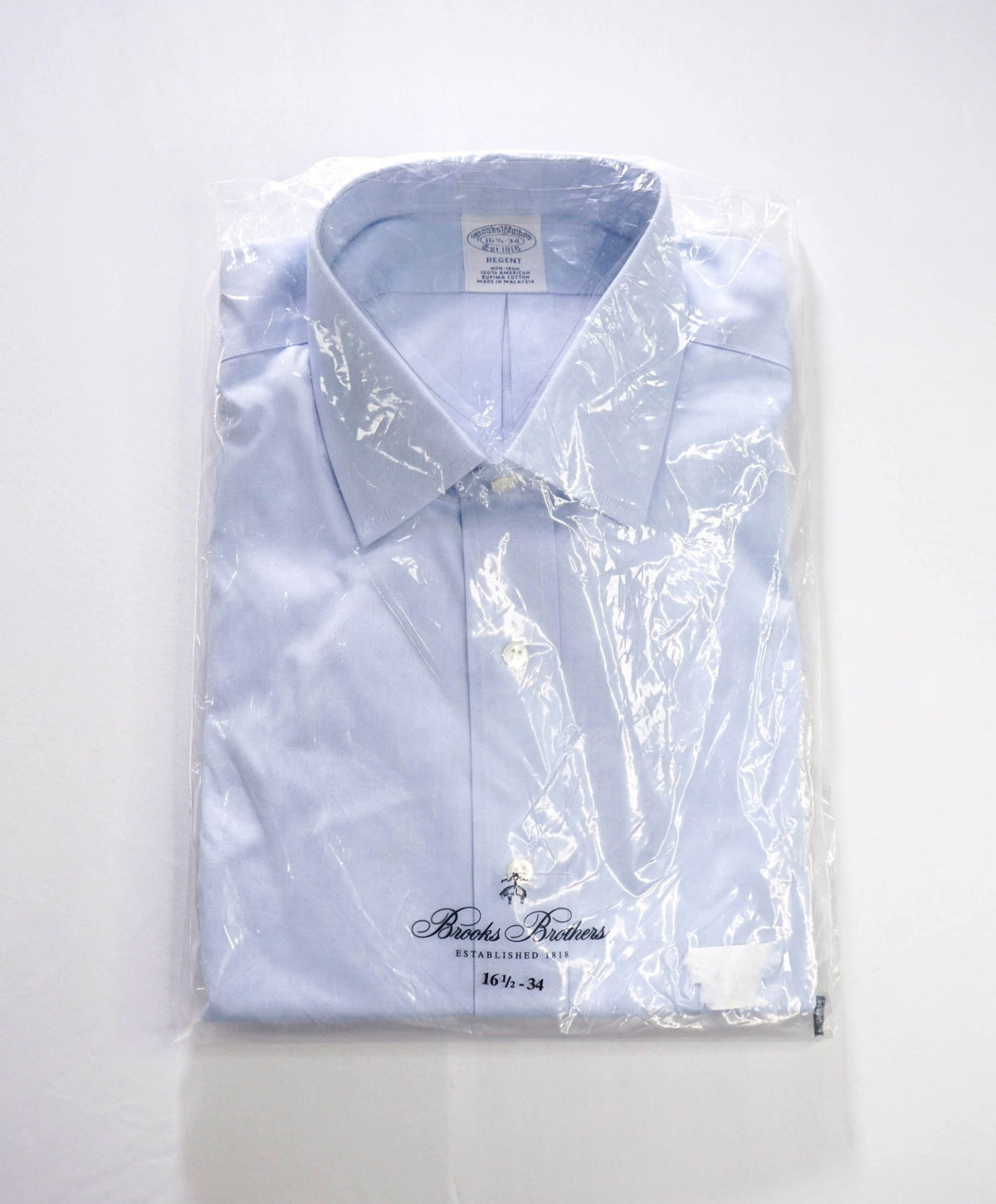 $128 BROOKS BROTHERS - Blue Non-Iron "REGENT" Shirt - 16.5 - 34