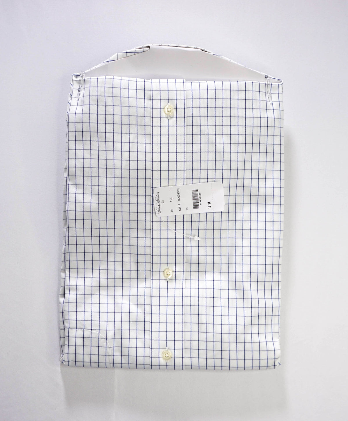 $128 BROOKS BROTHERS - Blue Check Non-Iron "REGENT" Shirt - 18 - 36