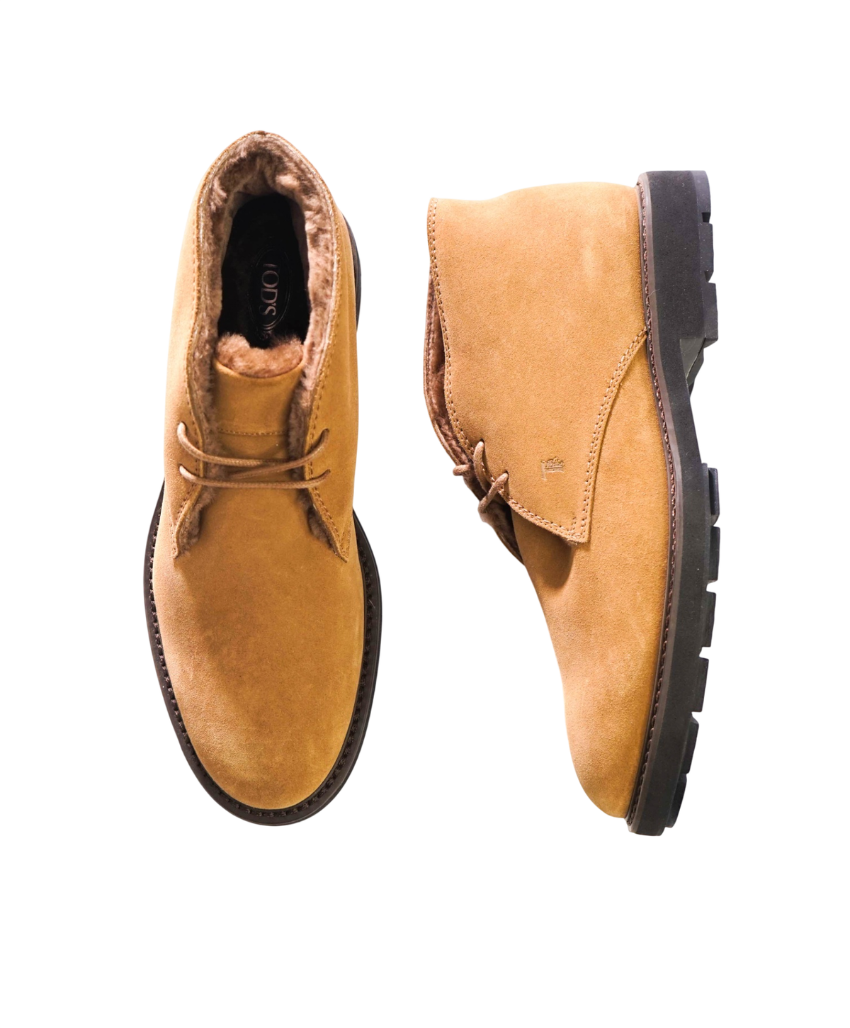 $895 TOD'S - Tan SHEARLING Suede Chukka Boot - US 8.5 (7.5UK)