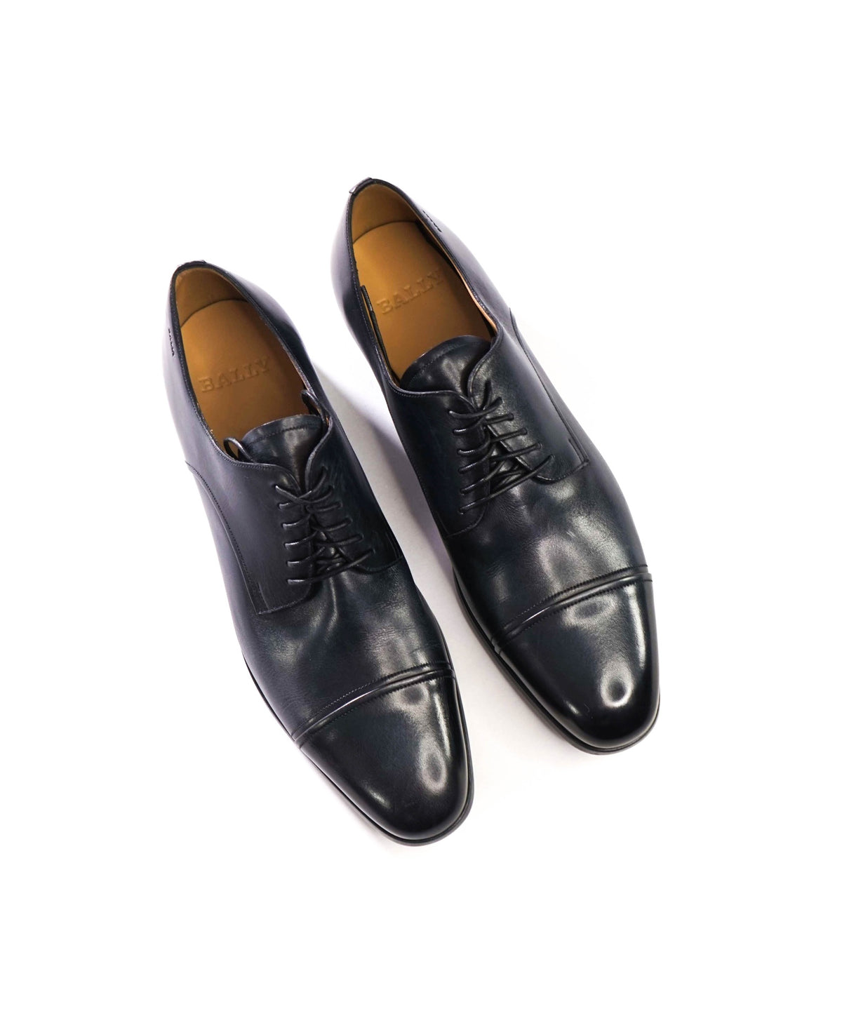 $1,200 BALLY - Dark Navy Leather Derby - US 10.5 (9.5UK)