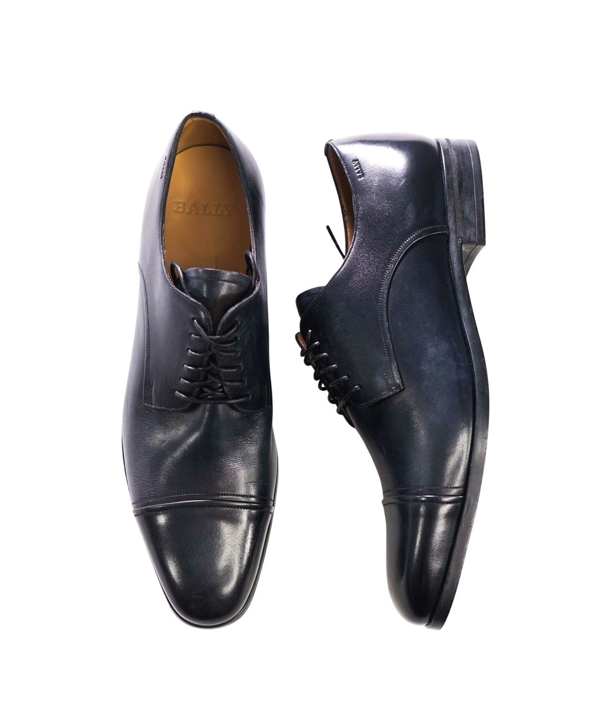 $1,200 BALLY - Dark Navy Leather Derby - US 10.5 (9.5UK)