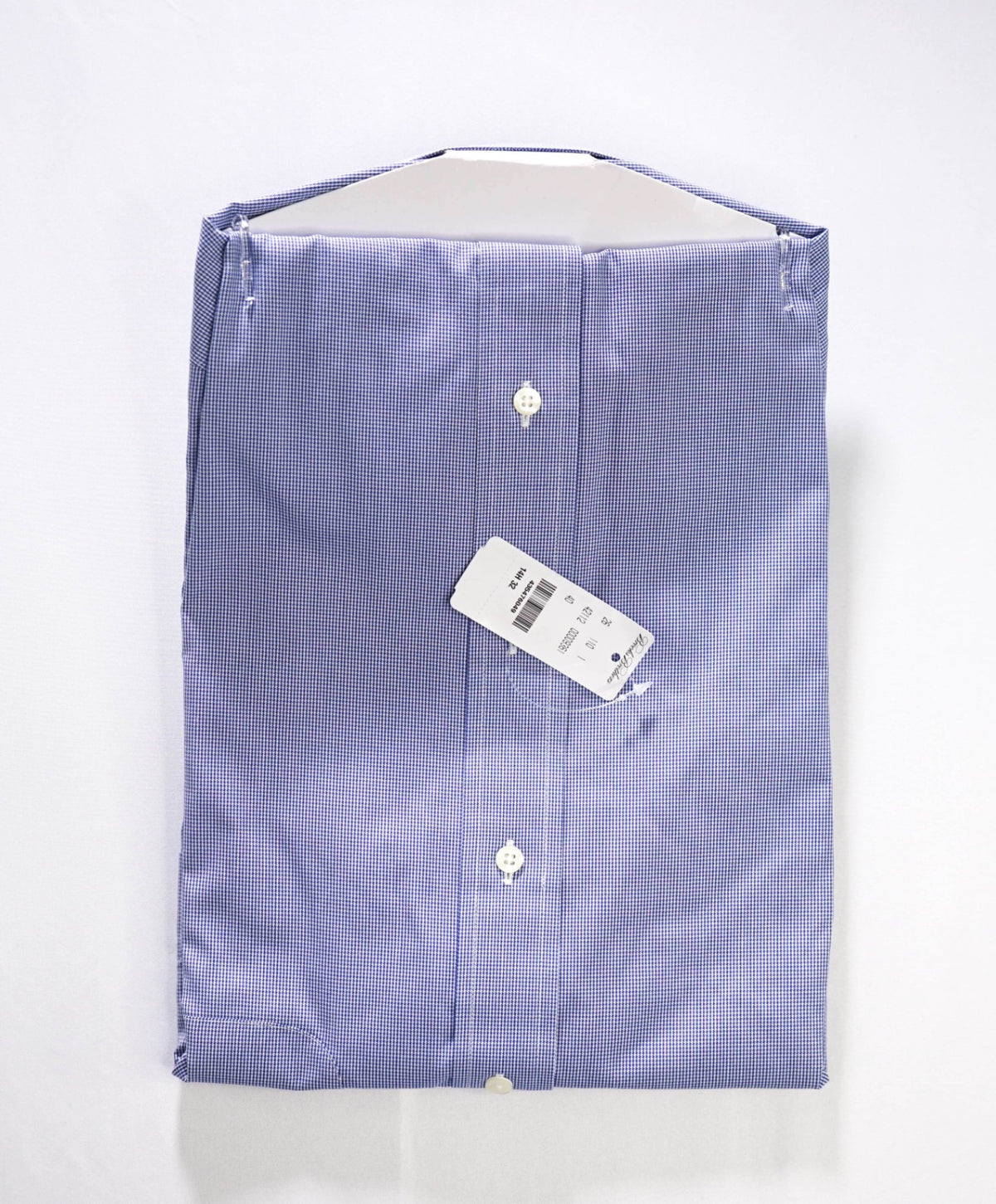 $128 BROOKS BROTHERS - Blue Micro Herringbone Non-Iron "REGENT" Shirt - 14.5 - 33