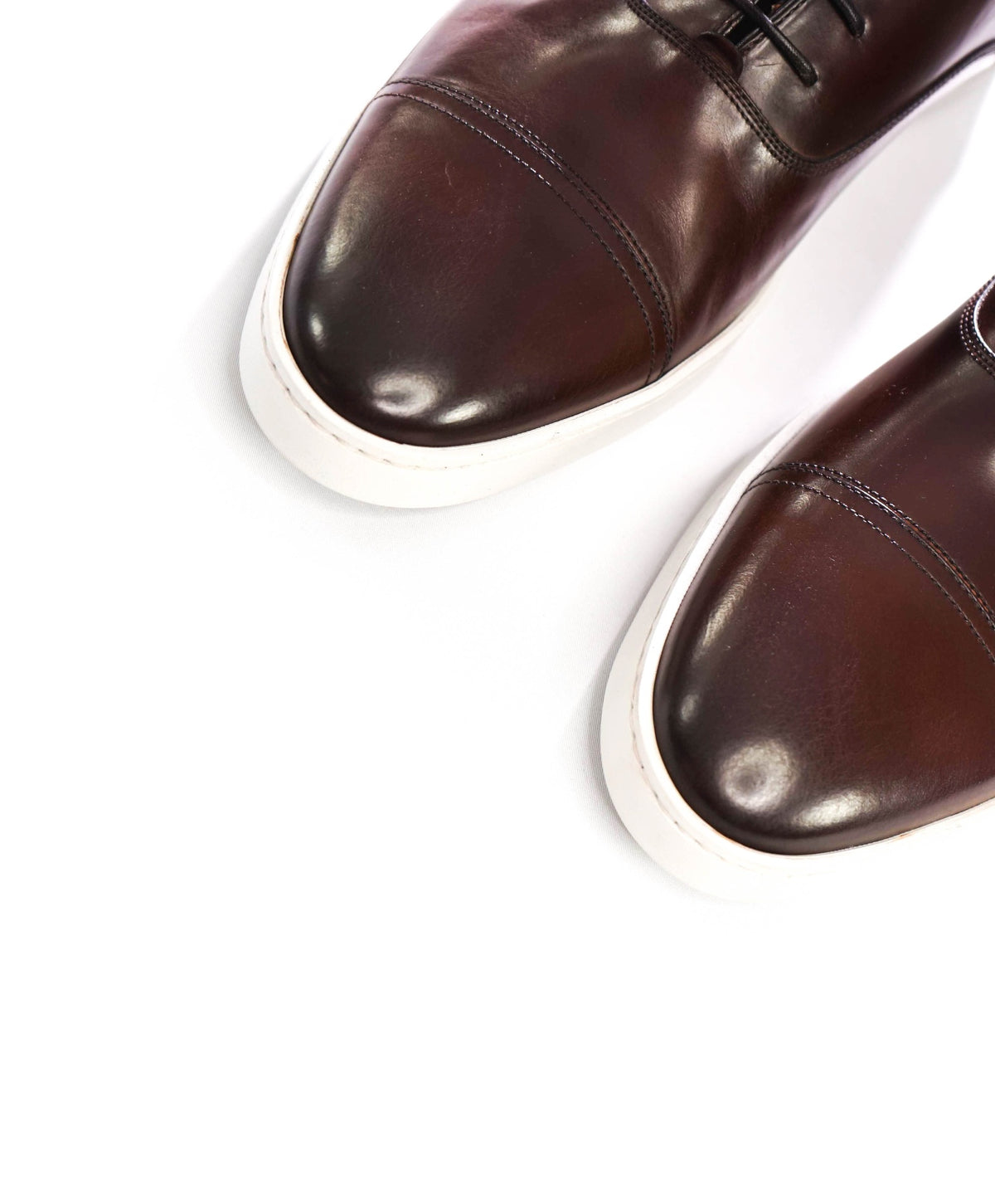 $750 SANTONI - Brown Leather Oxfords - US 11 (10UK)