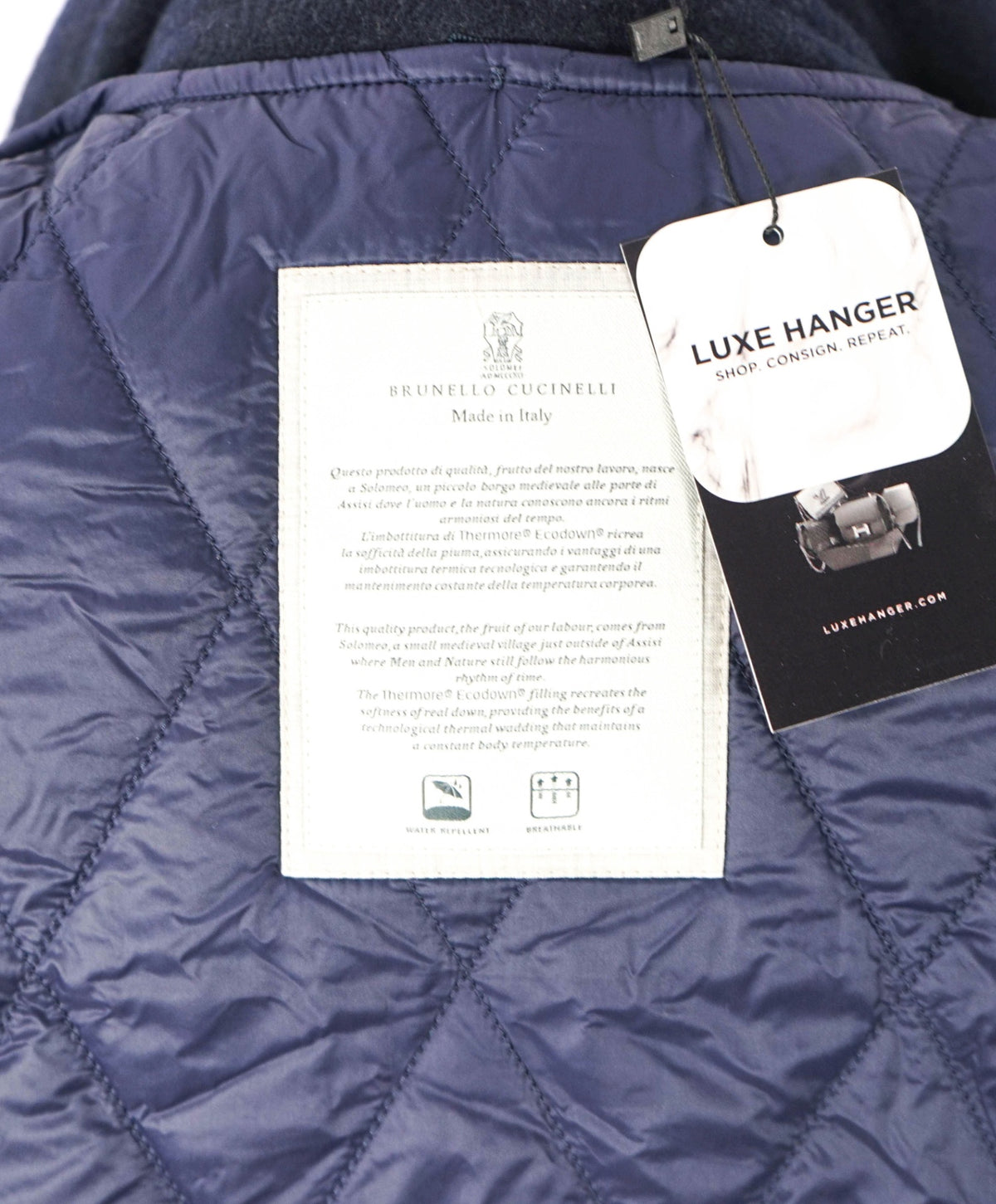 $7,995 BRUNELLO CUCINELLI - Navy Blue Wool Overcoat - 3XL