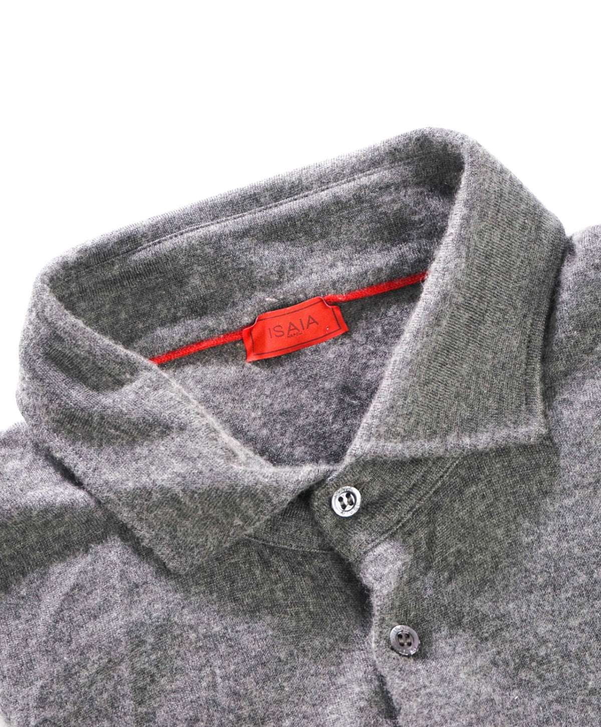 ISAIA - Gray Long Sleeve Polo Shirt - XL
